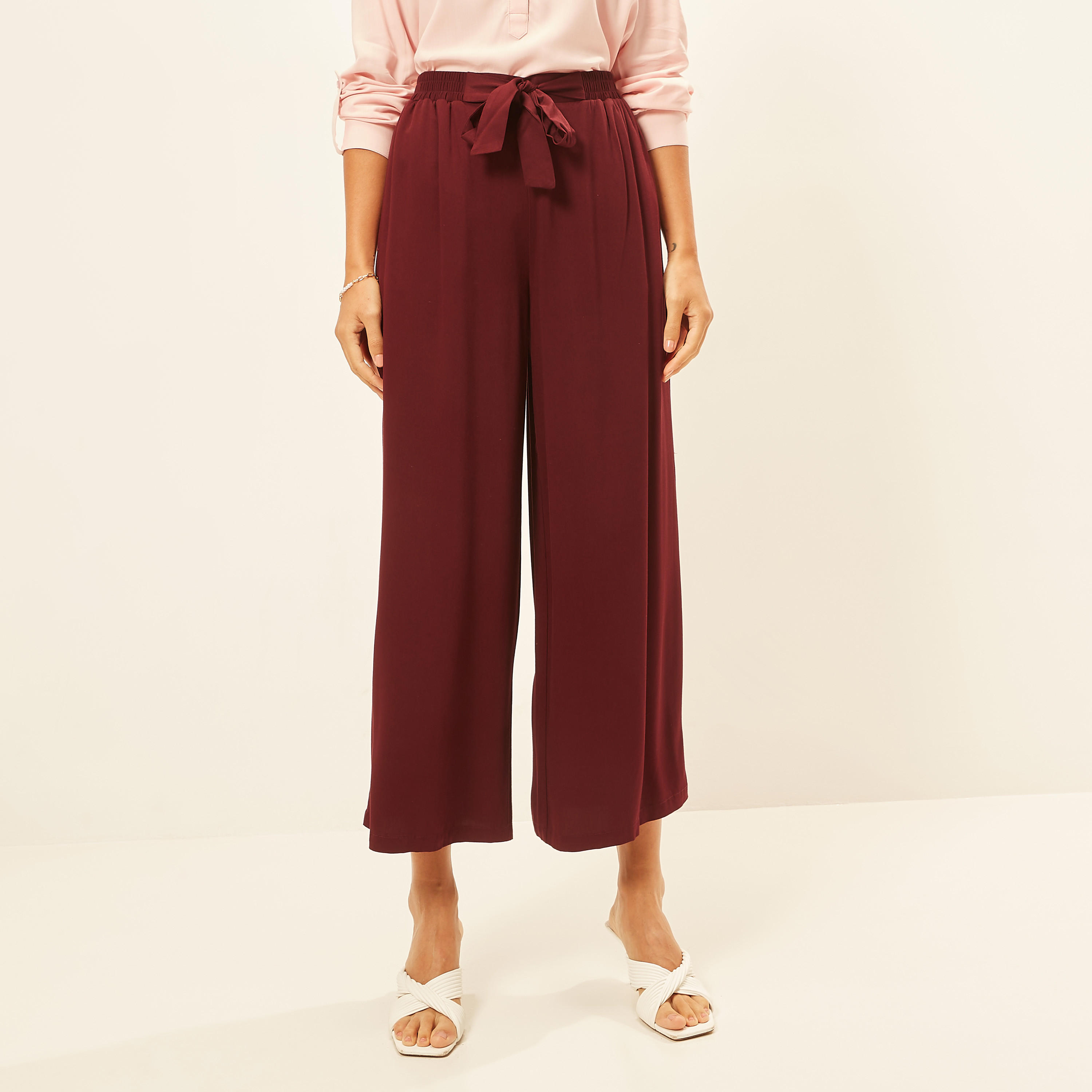 Solid Mid-Rise Palazzo Pants with Tie-Up Detail and Pockets-women-clothing-bottoms-trousers-image-5