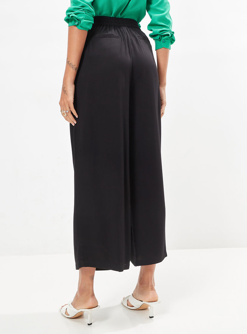 Wide Leg Flexi Waist Belted Palazzo Pants with Pockets-women-clothing-bottoms-trousers-image-4