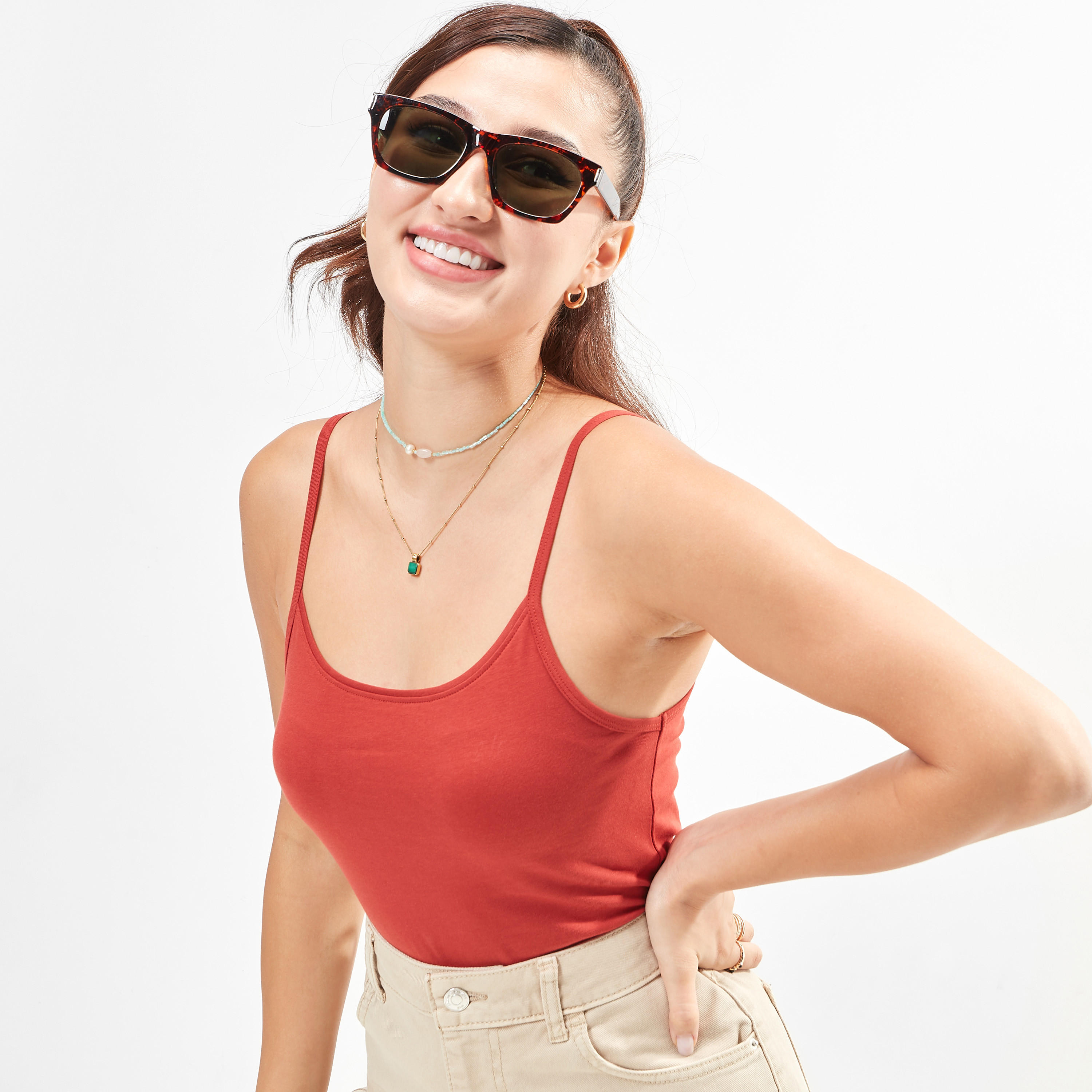Solid Tank Top with Spaghetti Straps-women-clothing-tshirts-image-3