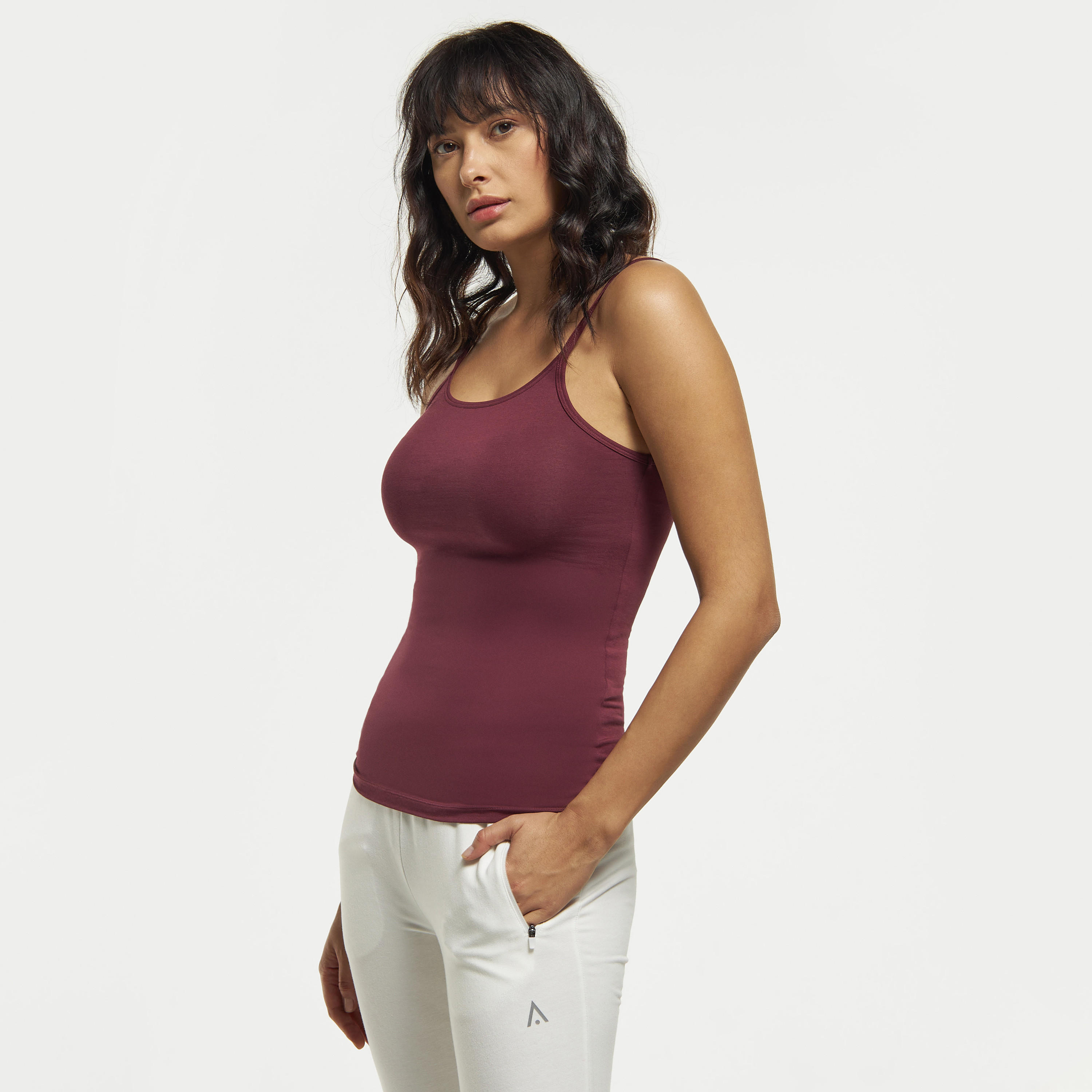 فيست سادة بياقة عميقة وأحزمة رفيعة-women-clothing-tshirts-image-4