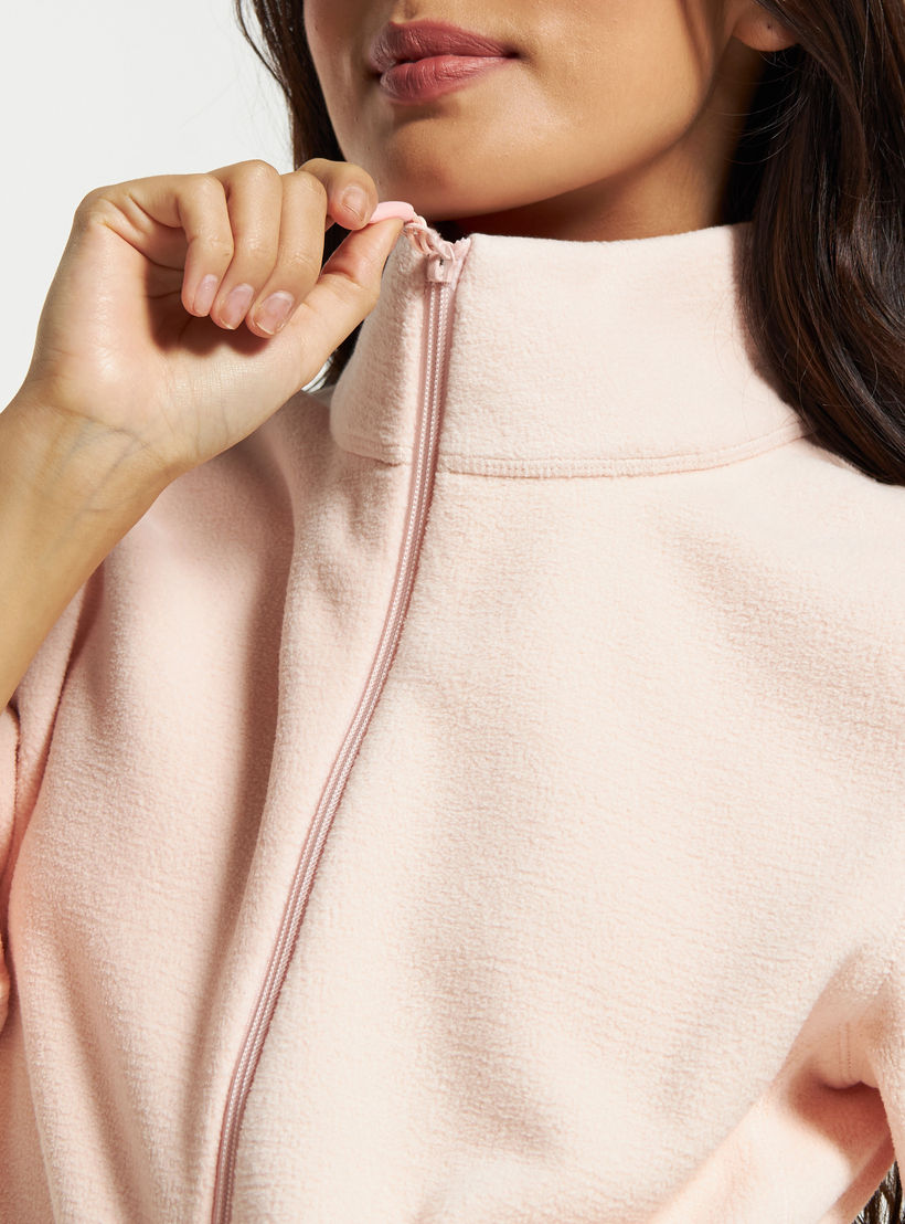 Solid Zip Through Jacket with Long Sleeves and Pockets-women-winterwear-coatsandjackets-jackets-image-4