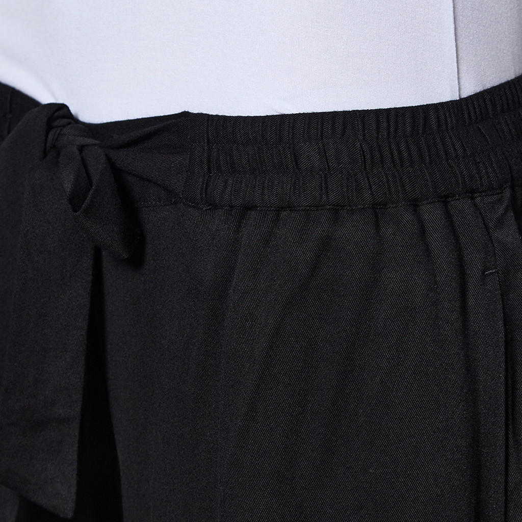 بنطلون بالازو واسع الساق بخصر مرن وحزام وجيوب-women-clothing-bottoms-trousers-image-2