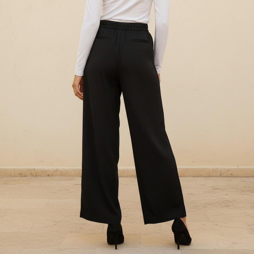 Wide Leg Flexi Waist Belted Palazzo Pants with Pockets-women-clothing-bottoms-trousers-image-4