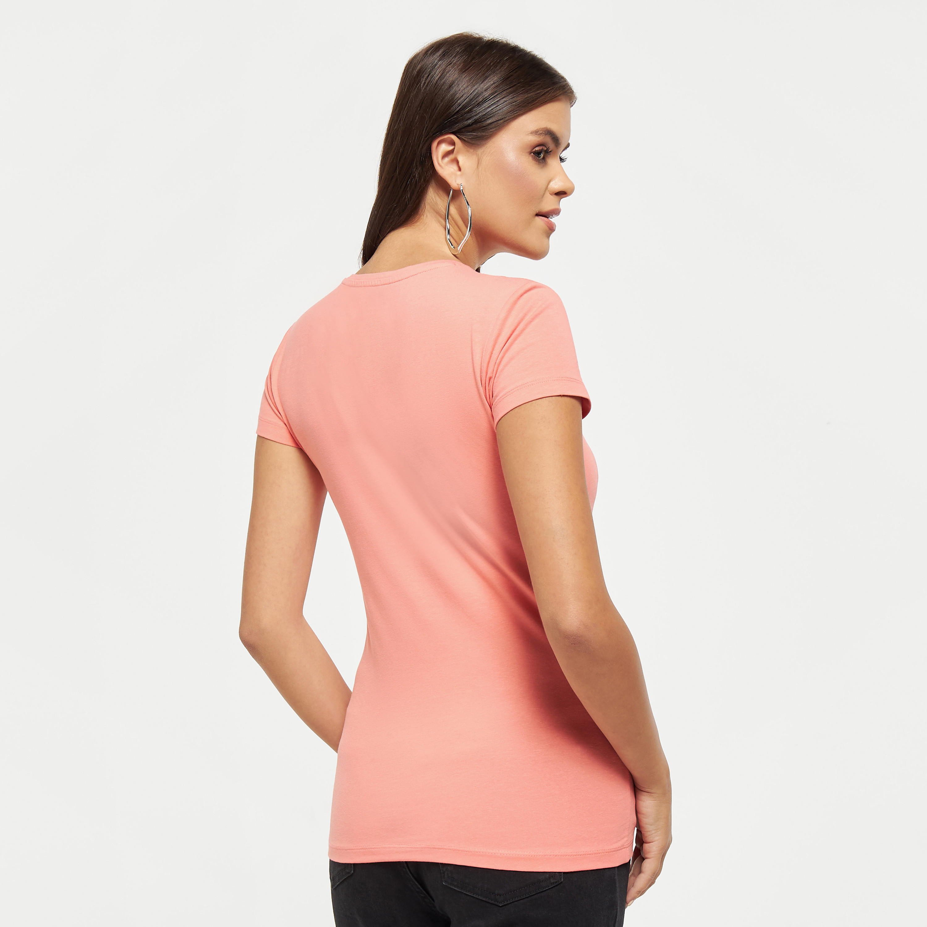 تيشيرت سادة بياقة مستديرة وأكمام قصيرة-women-clothing-tshirts-image-7