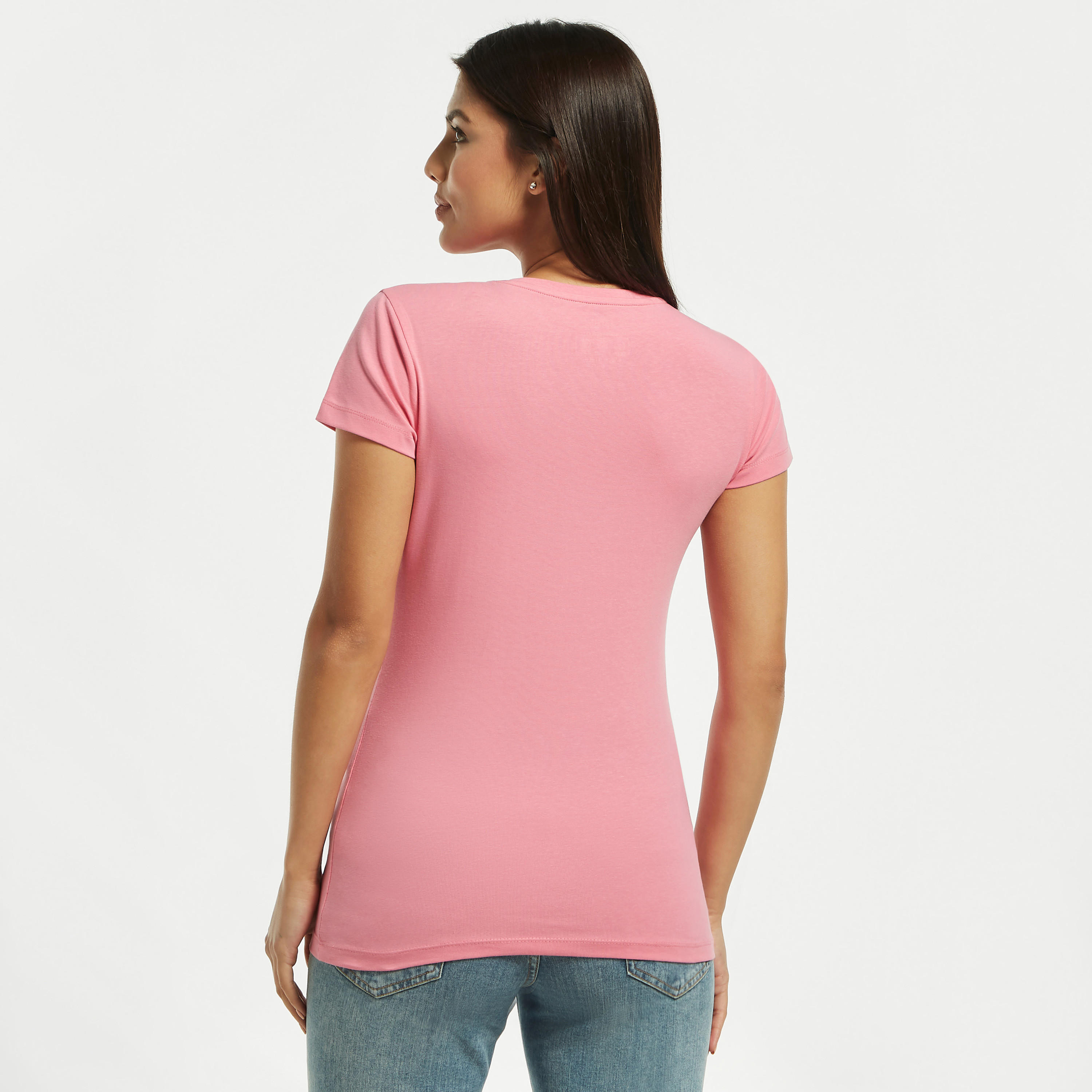 تيشرت سادة بياقة مستديرة وأكمام قصيرة-women-clothing-tshirts-image-3