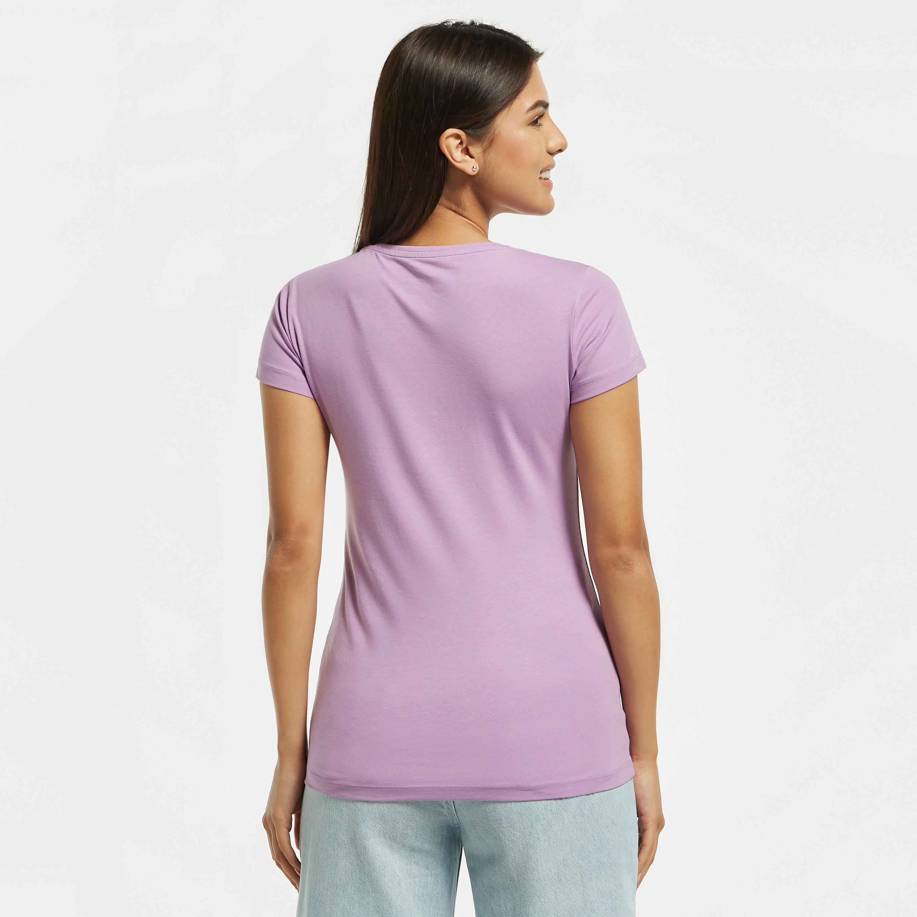 تيشيرت سادة بياقة مستديرة وأكمام قصيرة-women-clothing-tshirts-image-11