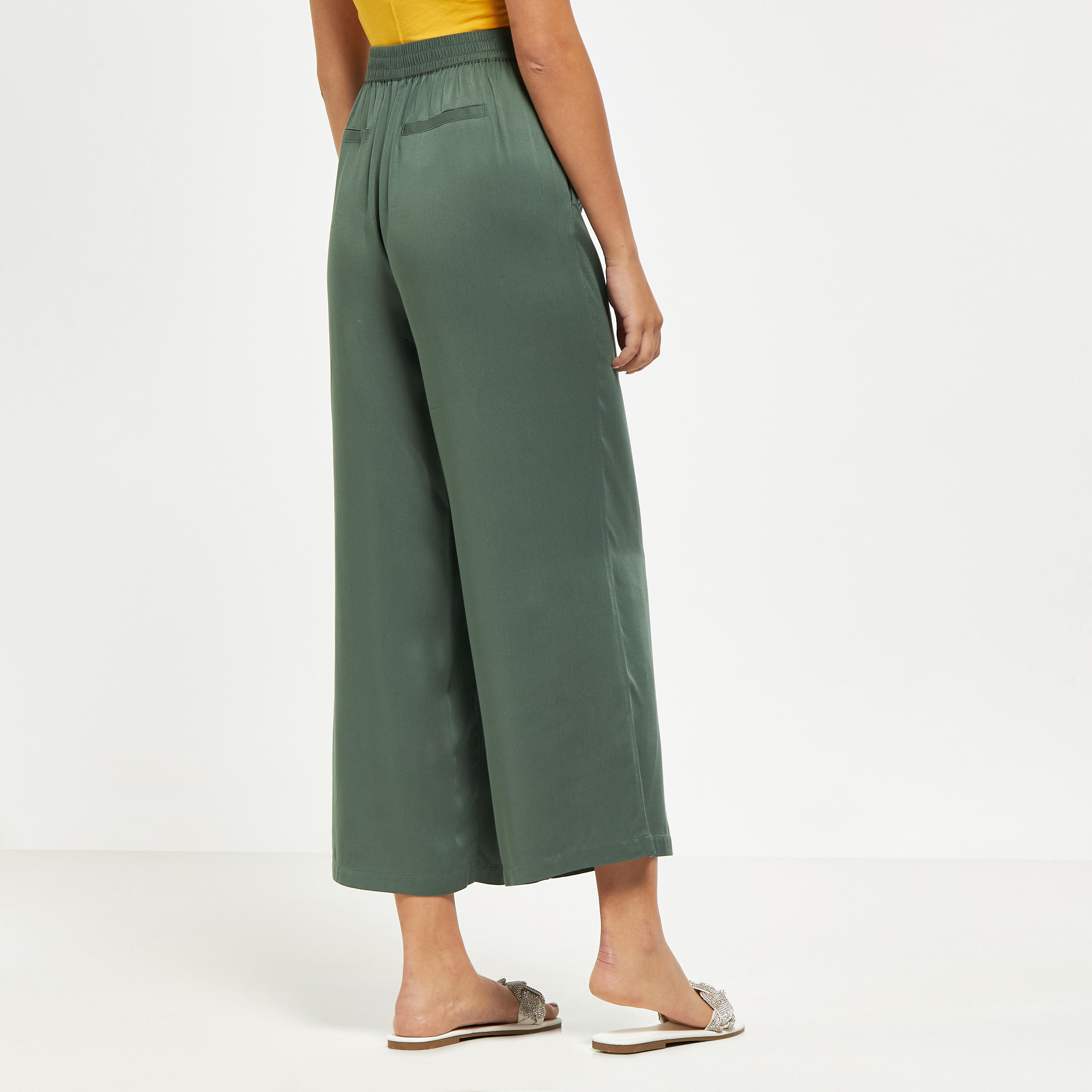 بنطلون بالازو سادة بأربطة وجيوب-women-clothing-trousers-image-3