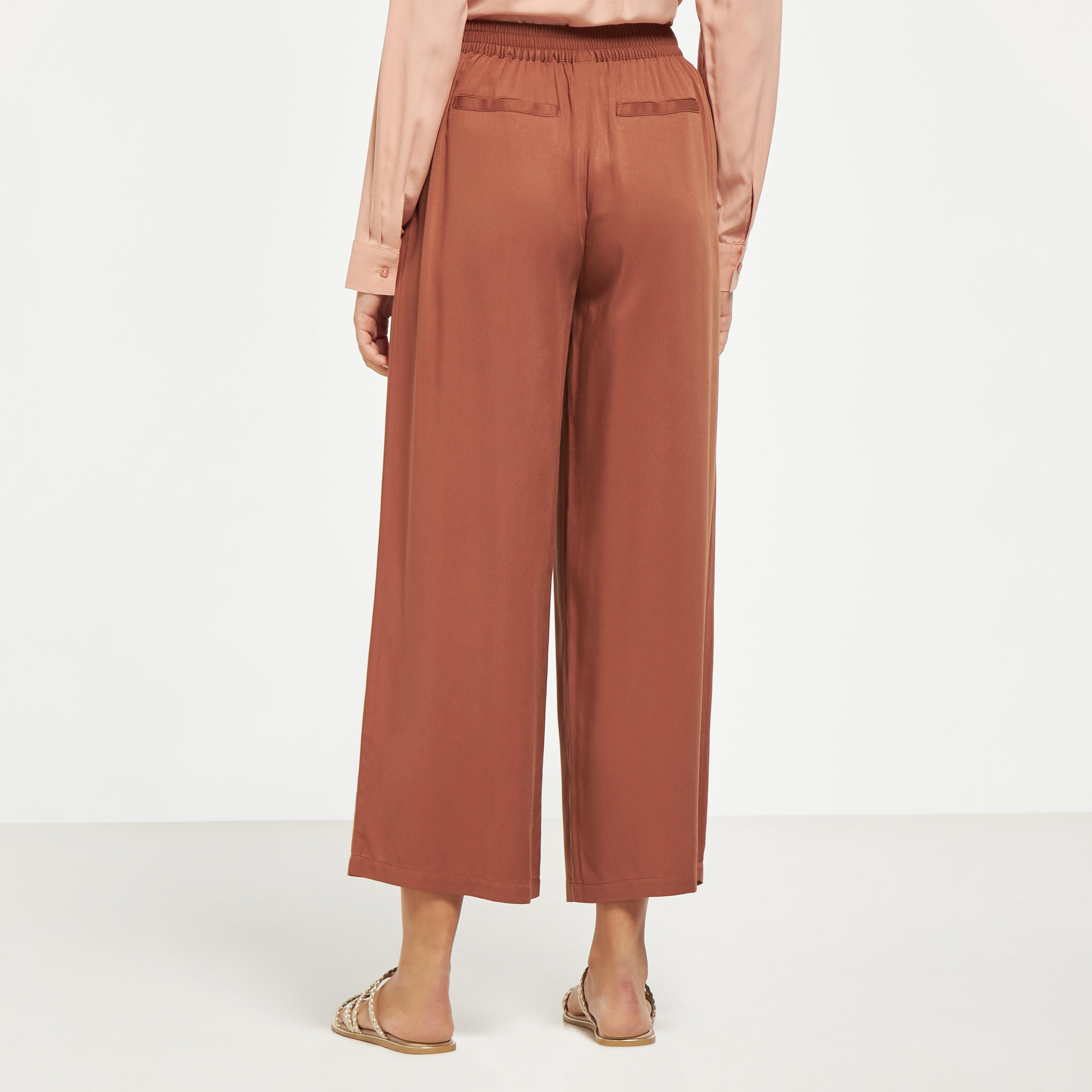 بنطلون بالازو سادة بأربطة وجيوب-women-clothing-trousers-image-7