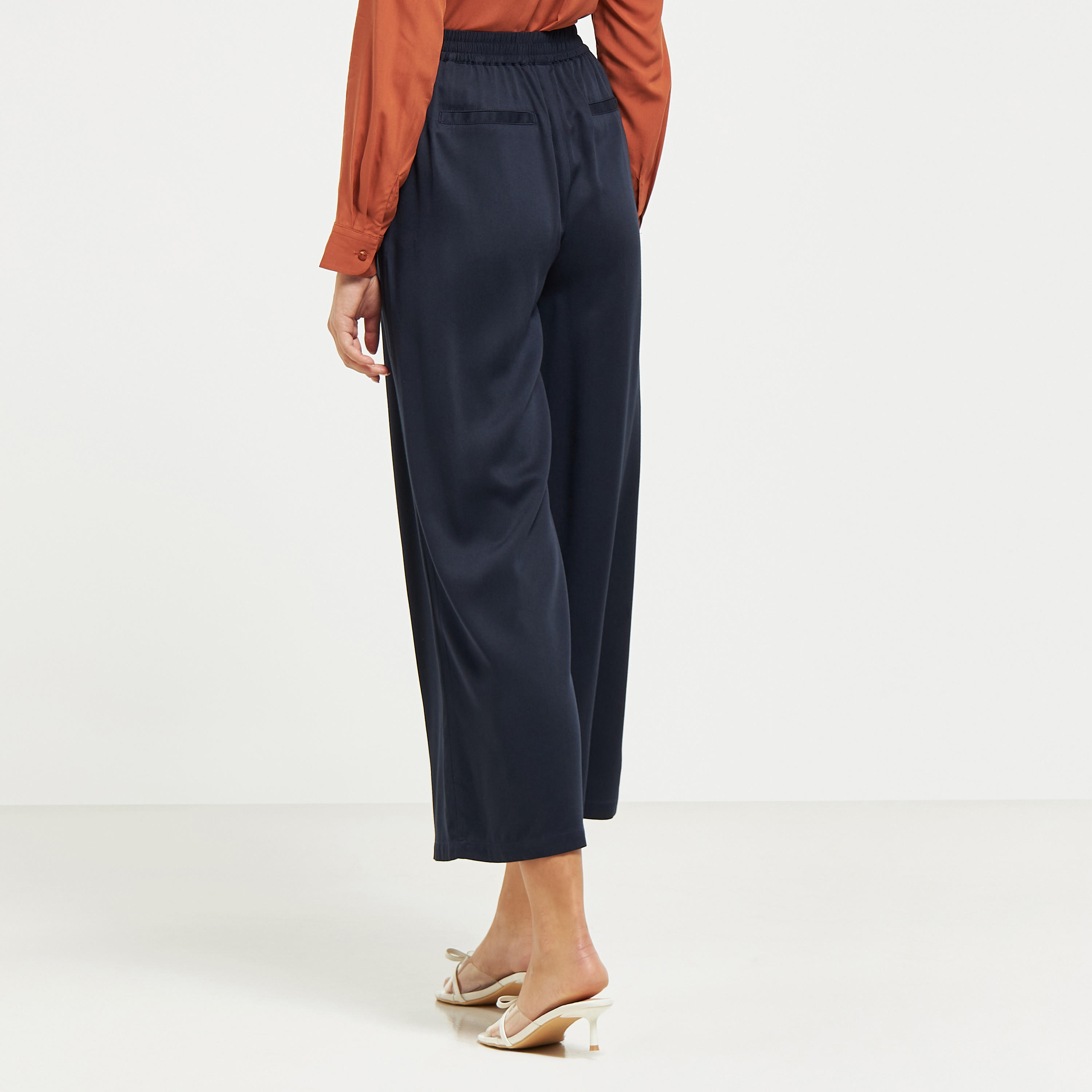 بنطلون بالازو سادة بأربطة وجيوب-women-clothing-trousers-image-11