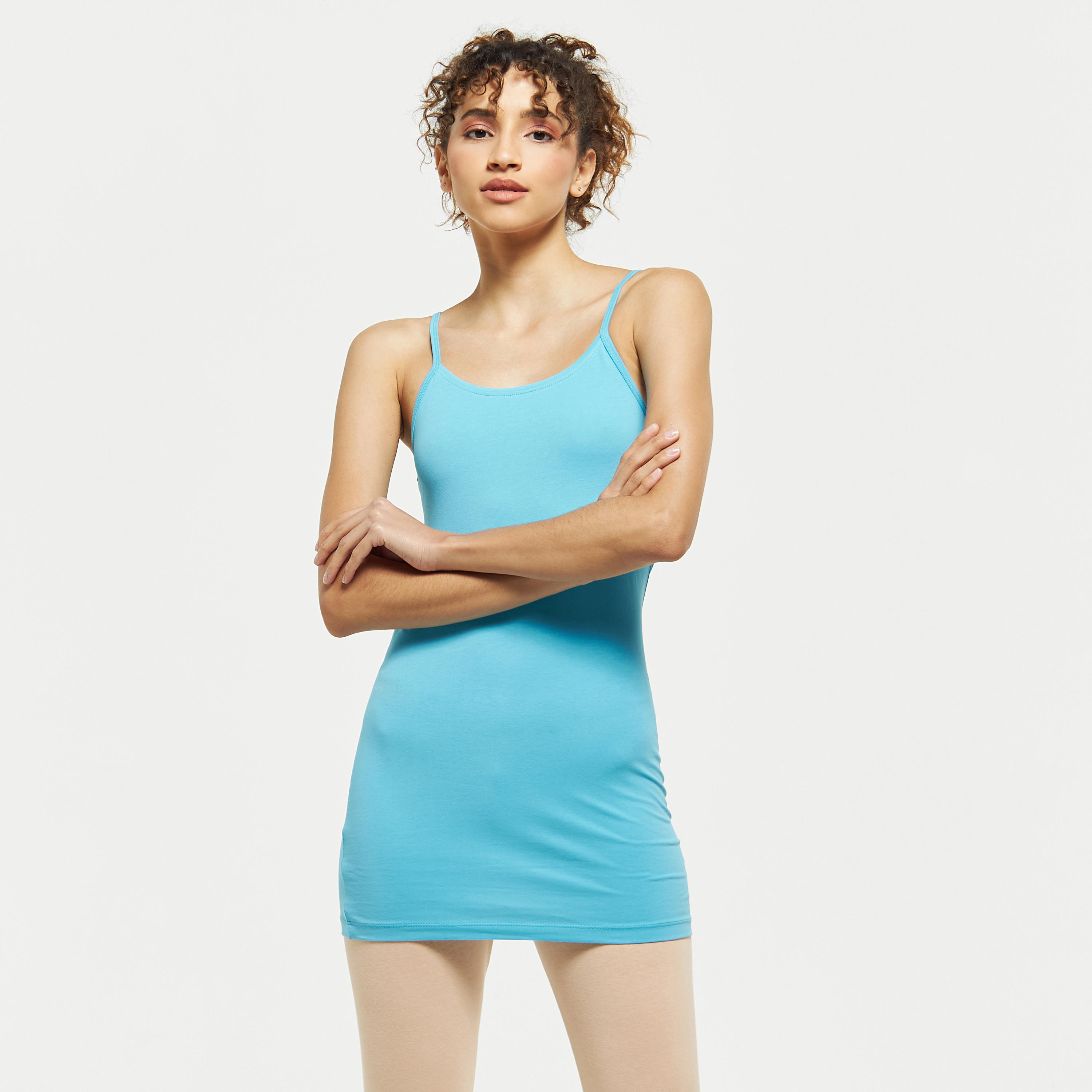 فيست تشكيل جسم سادة بياقة عميقة-women-clothing-tshirts-image-4