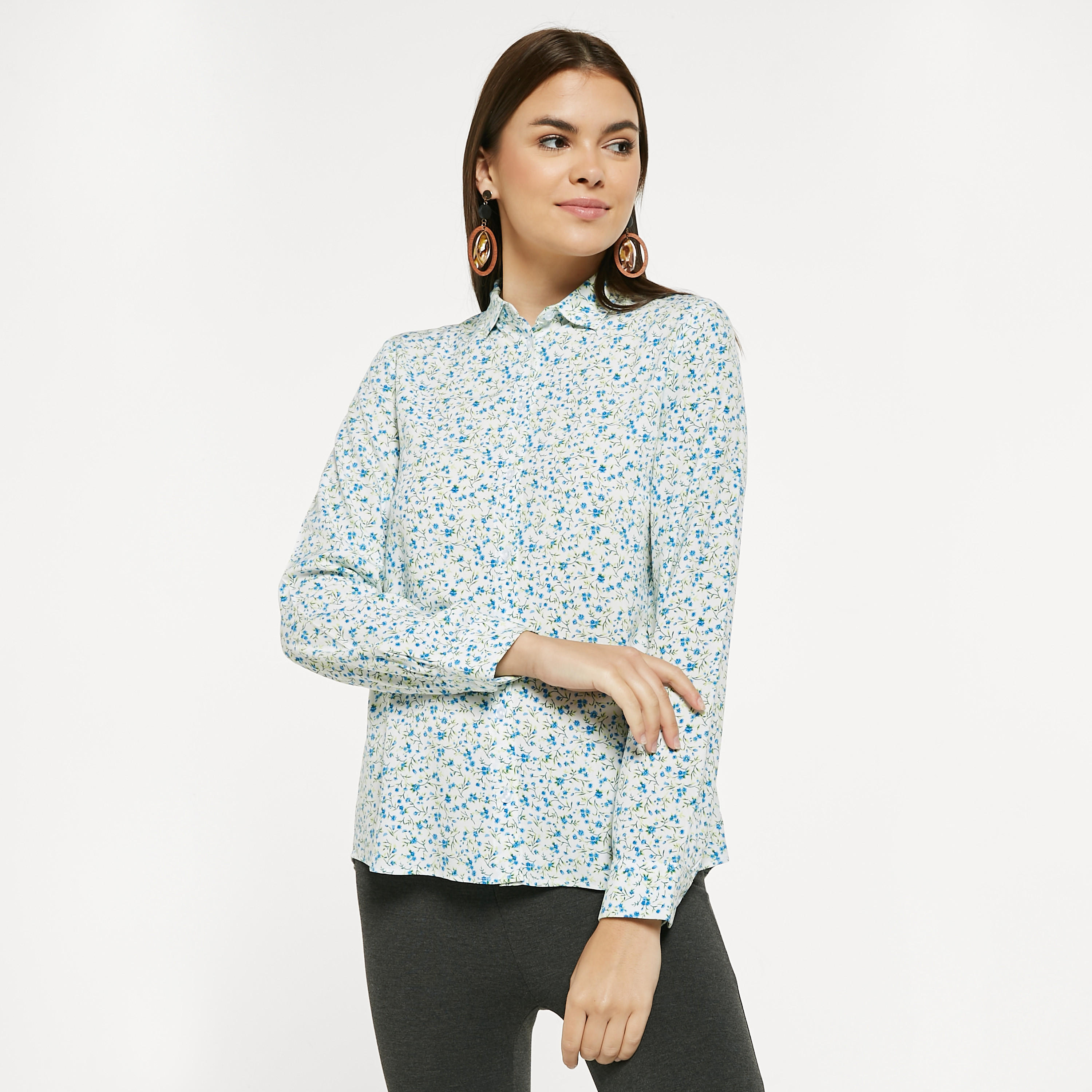 قميص بطبعات أزهار وأكمام طويلة-women-clothing-shirtsandblouses-shirts-image-1