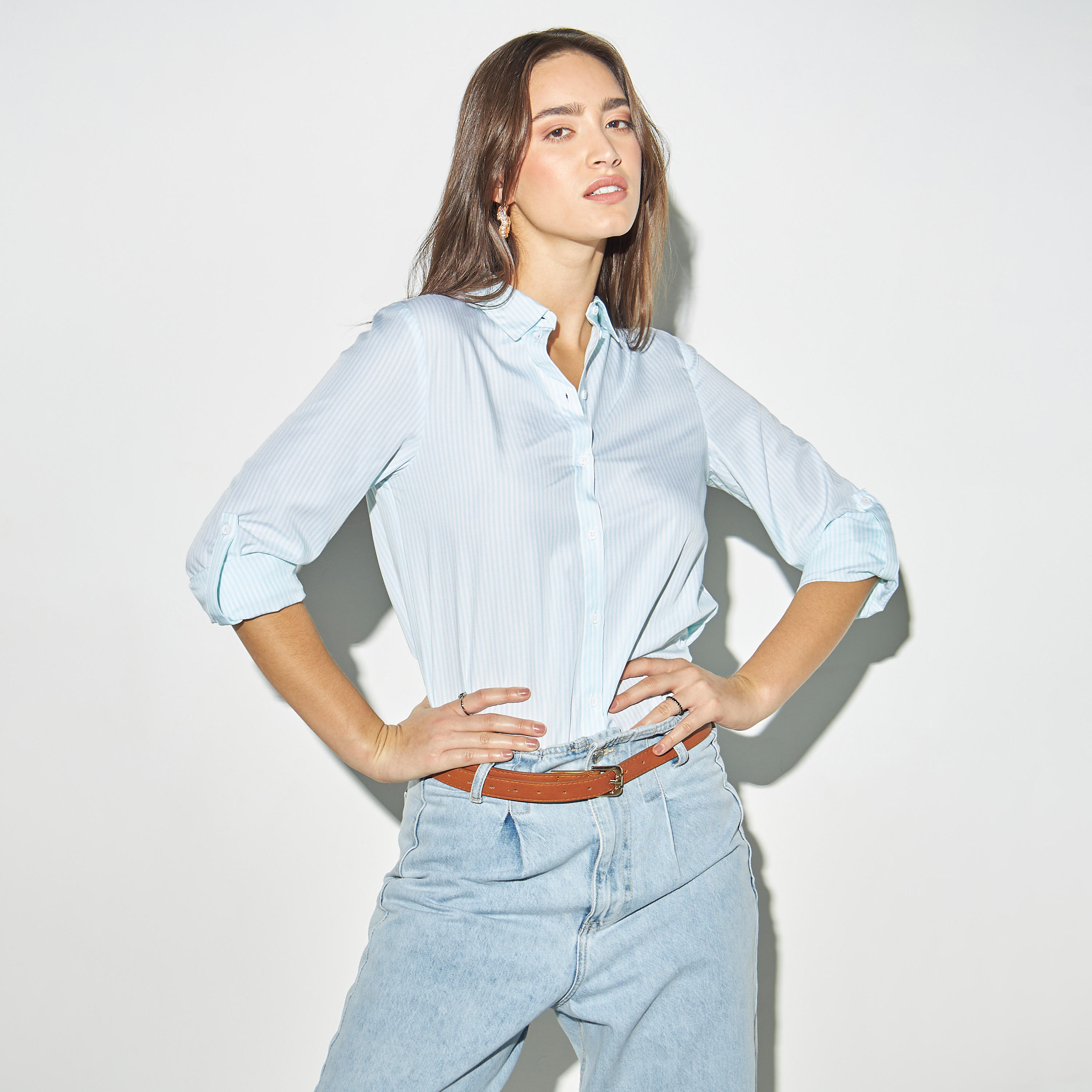 Striped Shirt with Long Sleeves-women-clothing-shirtsandblouses-shirts-image-1