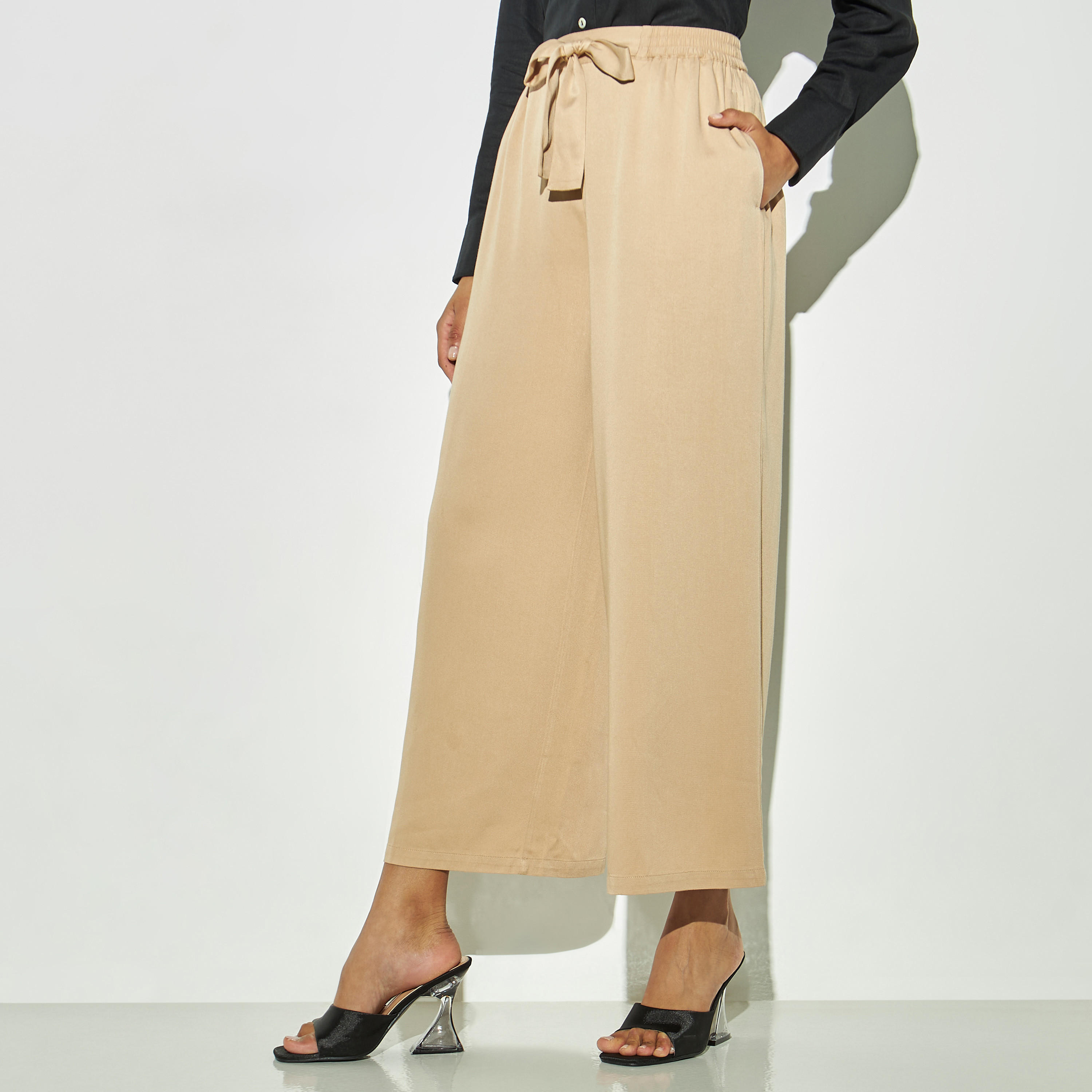 بنطلون بالازو بأربطة وجيوب-women-clothing-bottoms-trousers-image-1