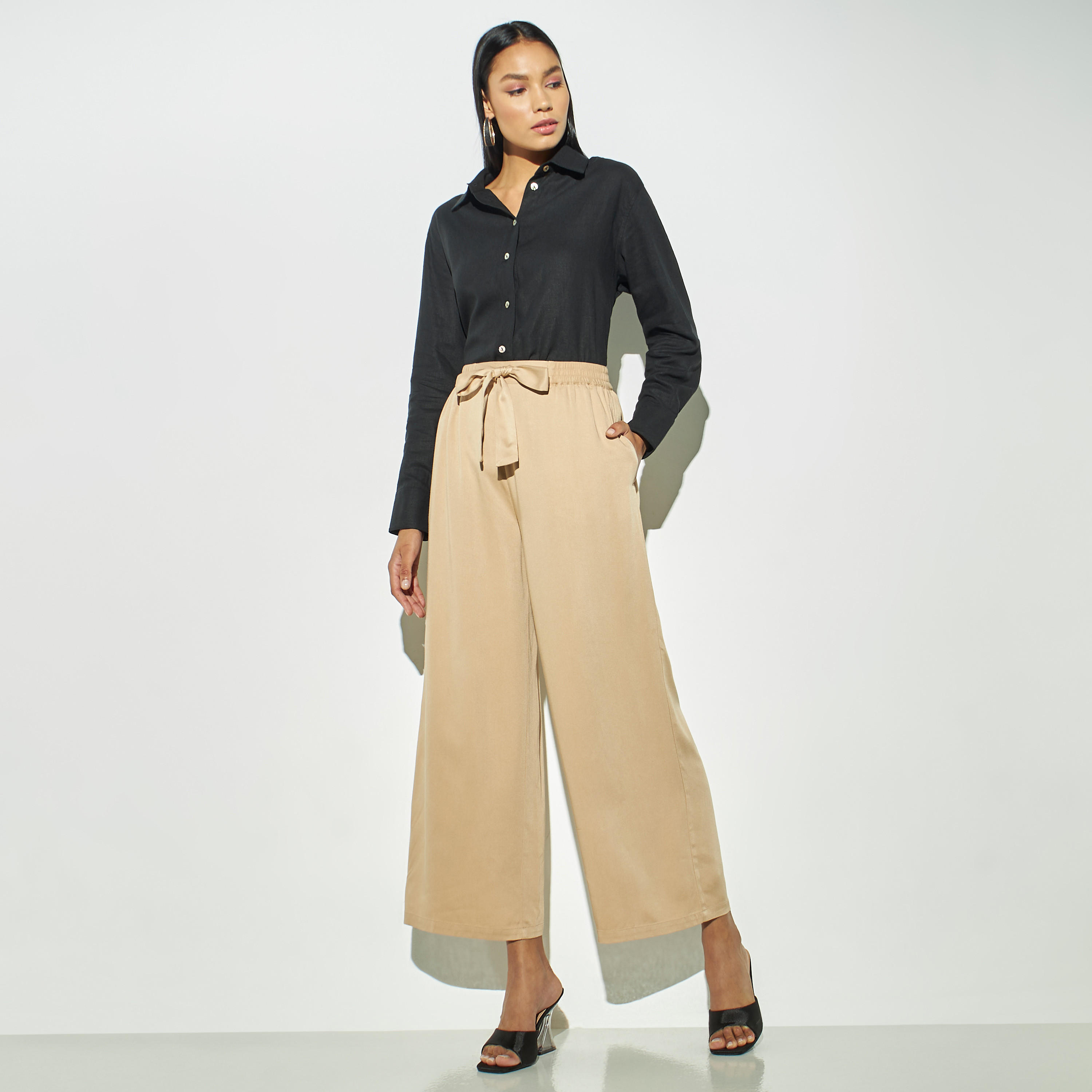 بنطلون بالازو بأربطة وجيوب-women-clothing-bottoms-trousers-image-2
