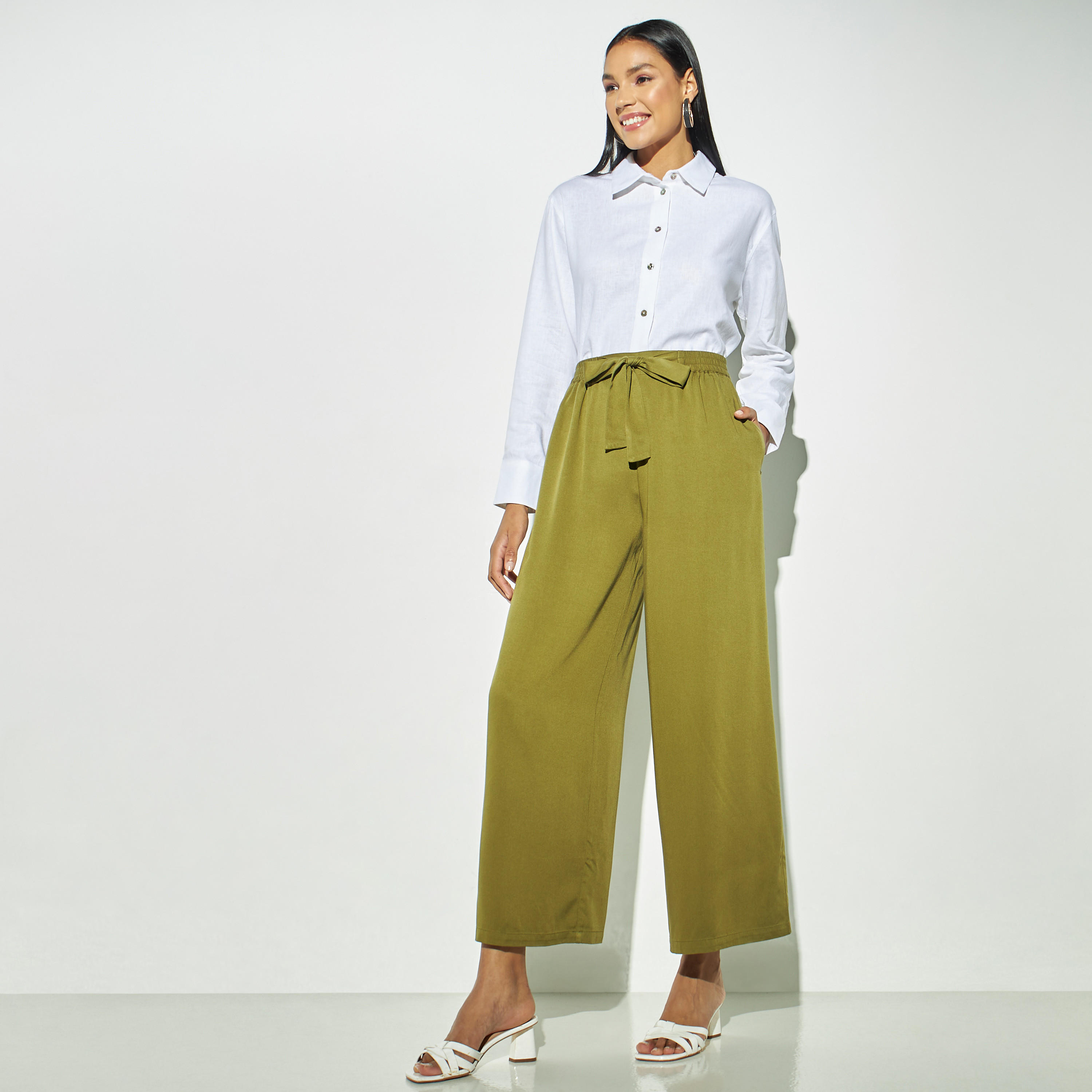 Solid Linen Shirt with Long Sleeves-women-clothing-shirtsandblouses-shirts-image-2