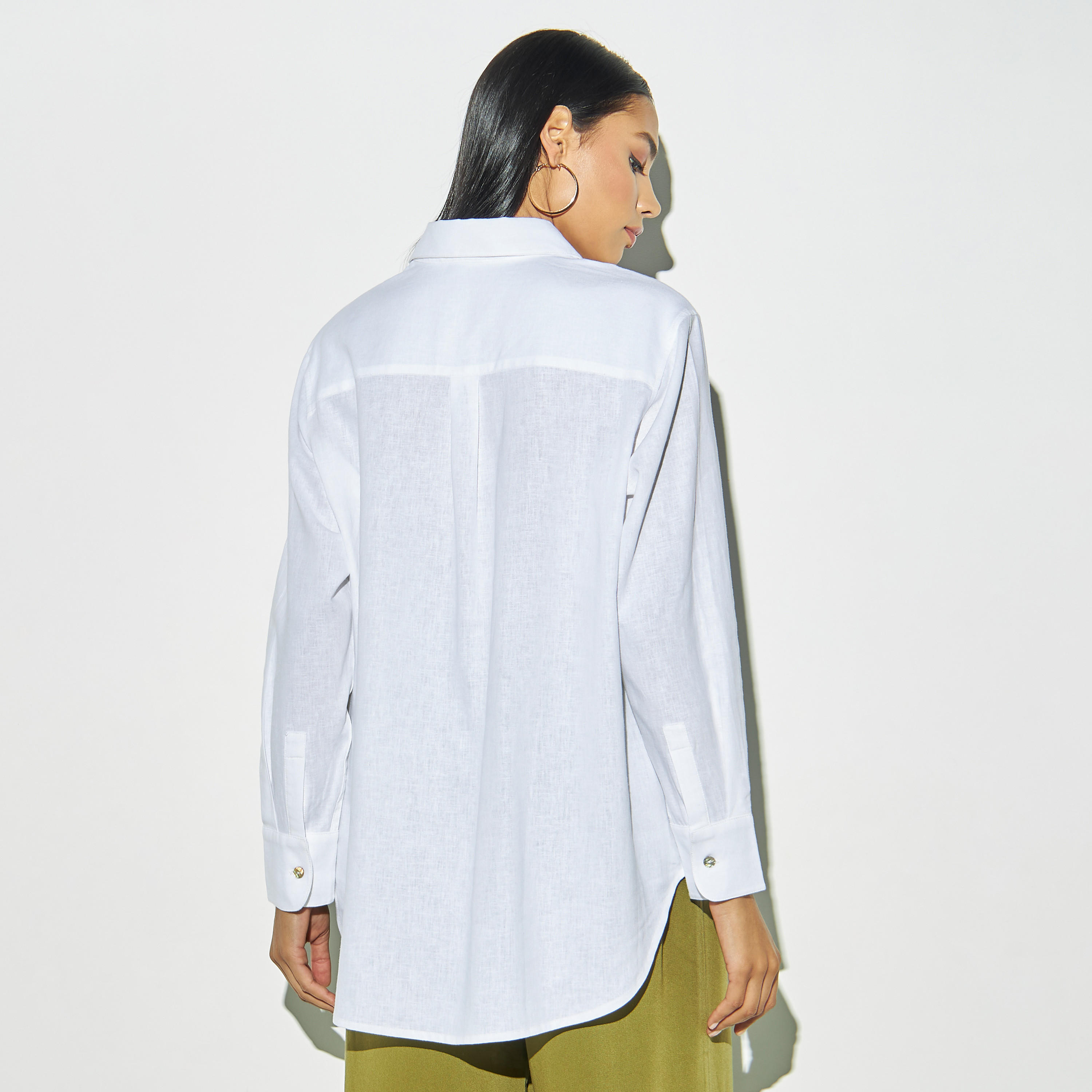 Solid Linen Shirt with Long Sleeves-women-clothing-shirtsandblouses-shirts-image-3