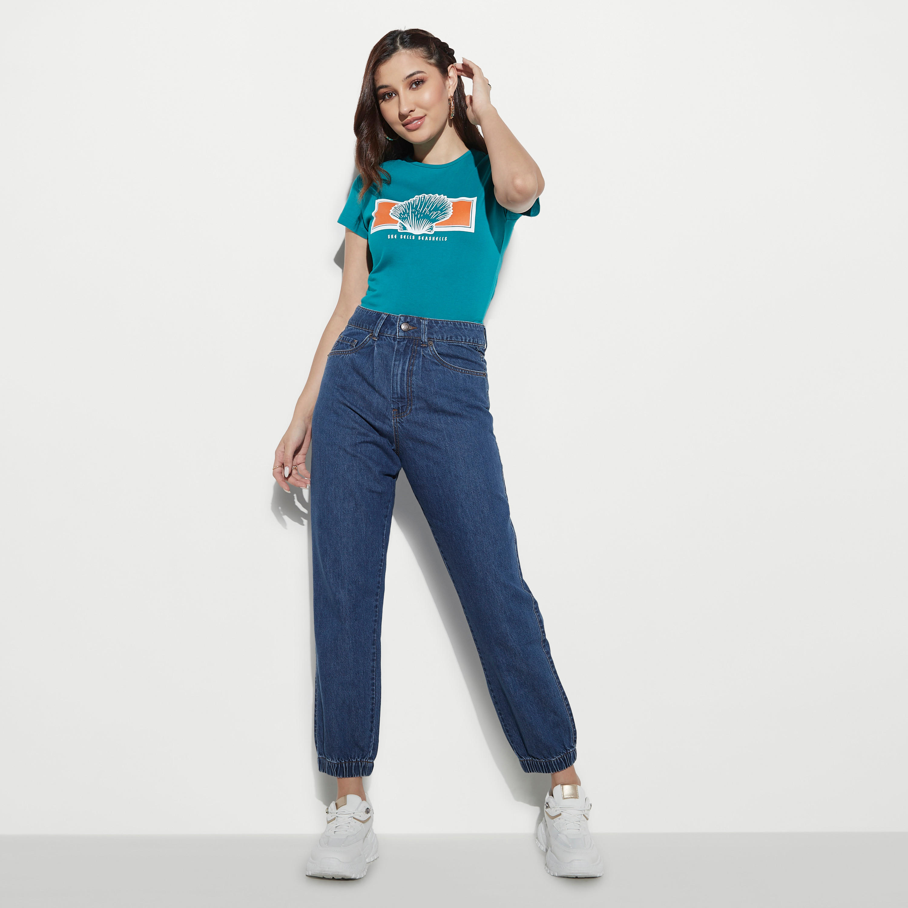 Printed Crew Neck T-shirt-women-clothing-tshirts-image-2