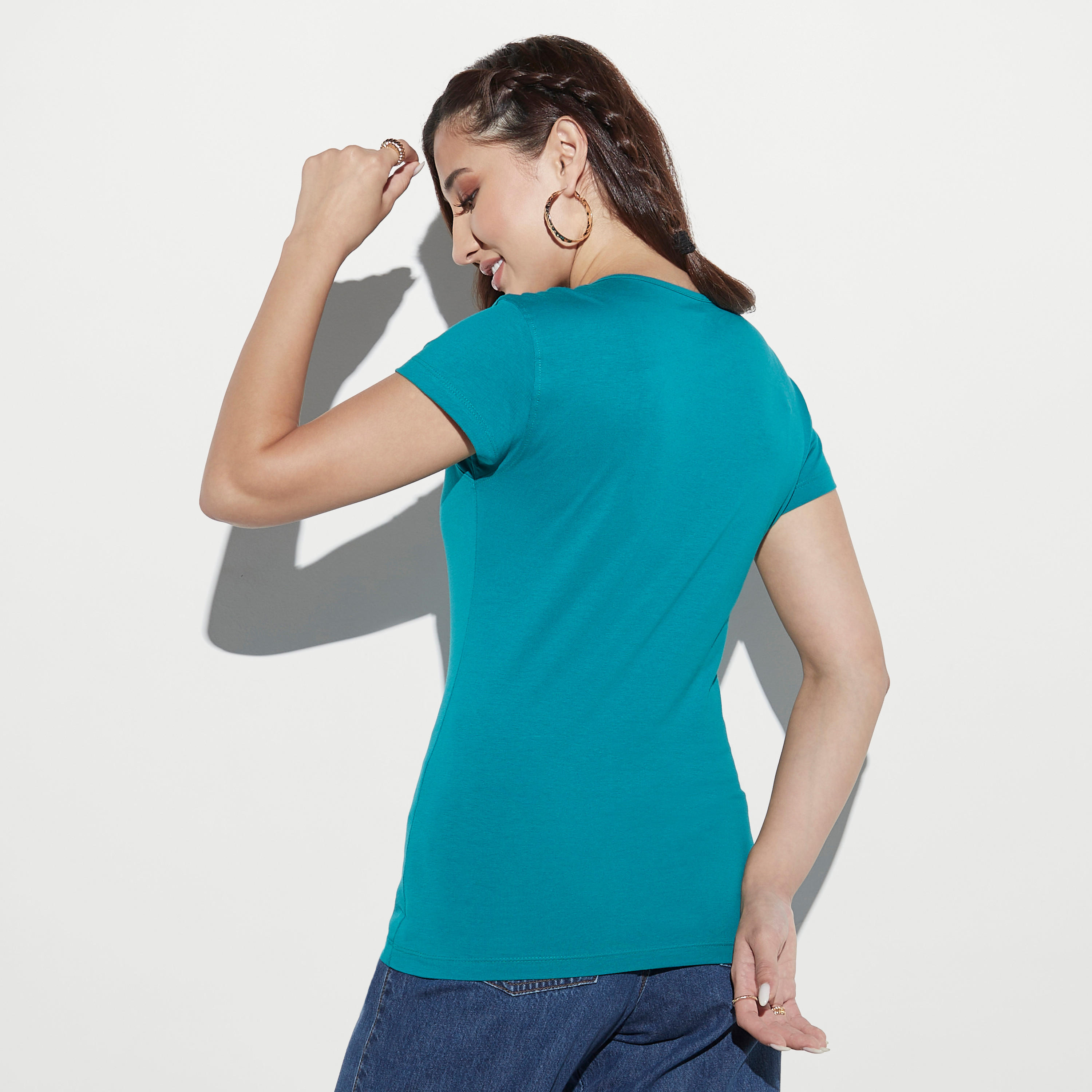 Printed Crew Neck T-shirt-women-clothing-tshirts-image-3