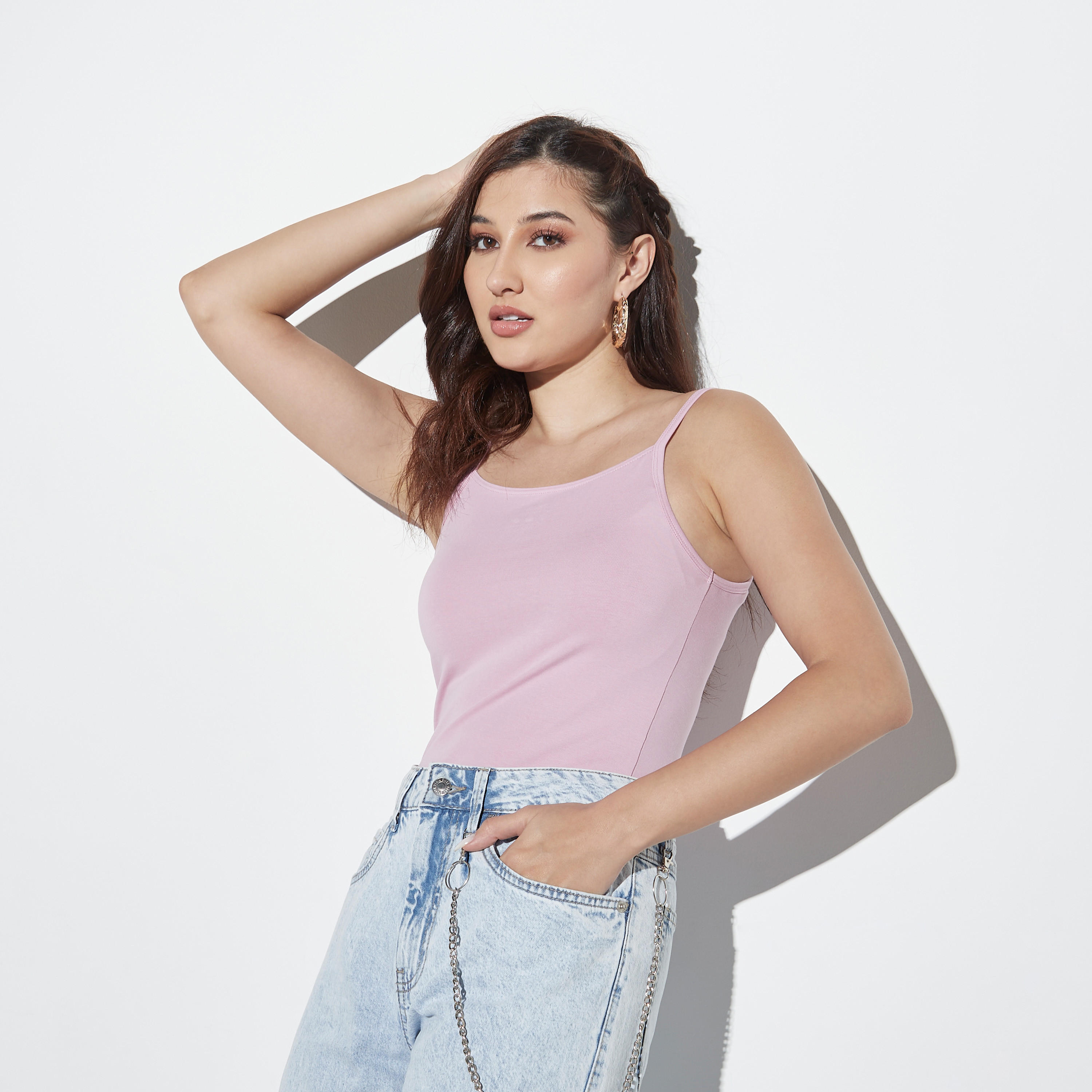 Solid Tank Top with Spaghetti Straps-women-clothing-tshirts-image-1