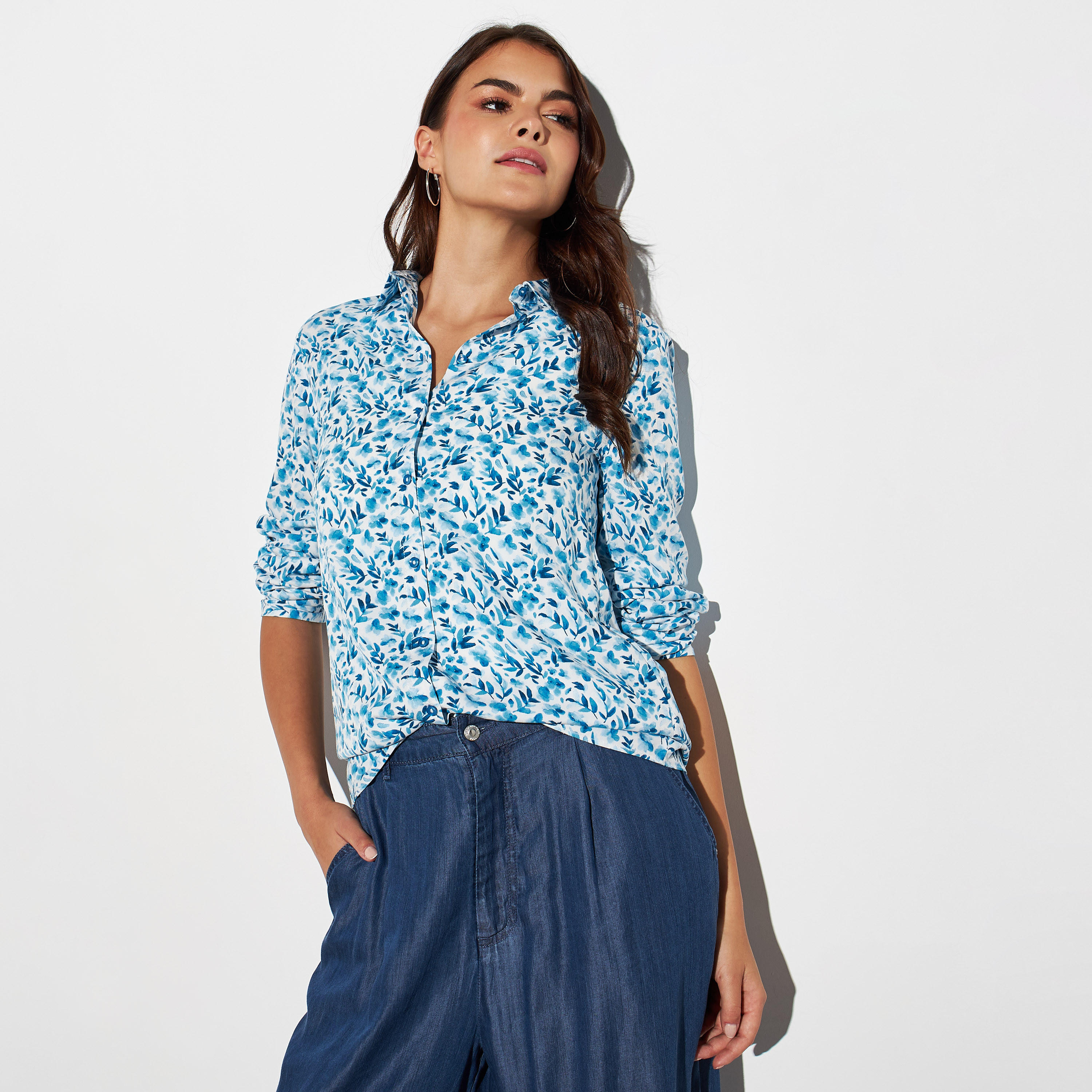 قميص بطبعات أزهار وأكمام طويلة-women-clothing-shirtsandblouses-shirts-image-1