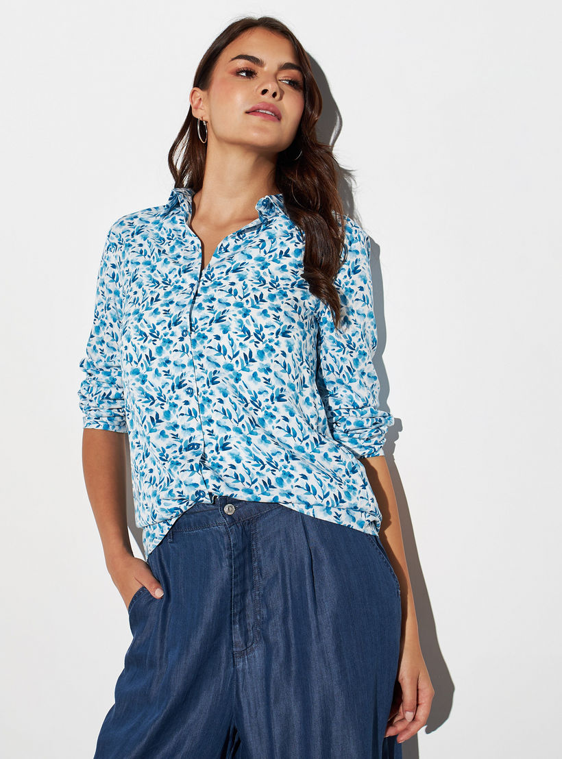 قميص بطبعات أزهار وأكمام طويلة-women-clothing-shirtsandblouses-shirts-image-1