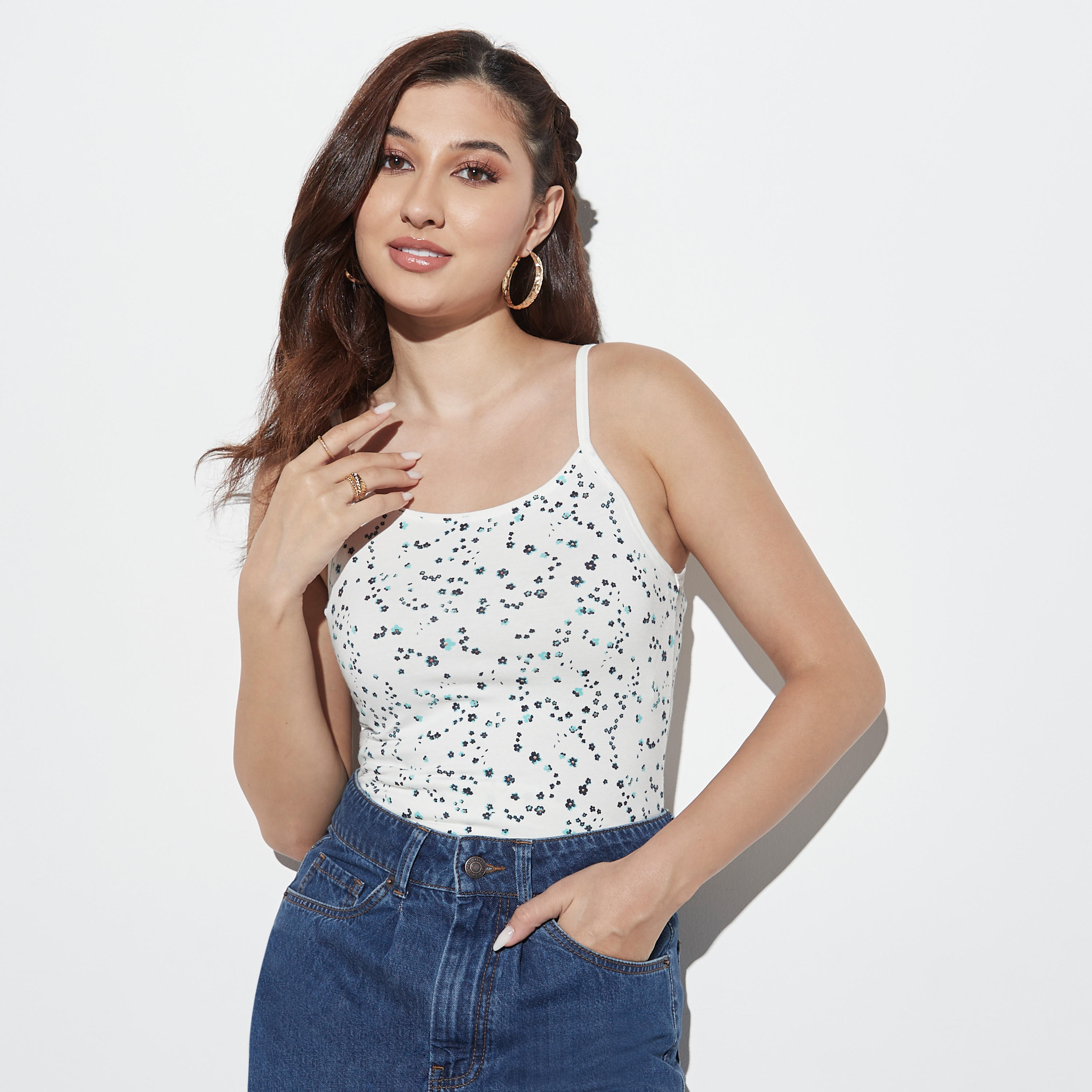 Solid Tank Top with Spaghetti Straps-women-clothing-tshirts-image-1
