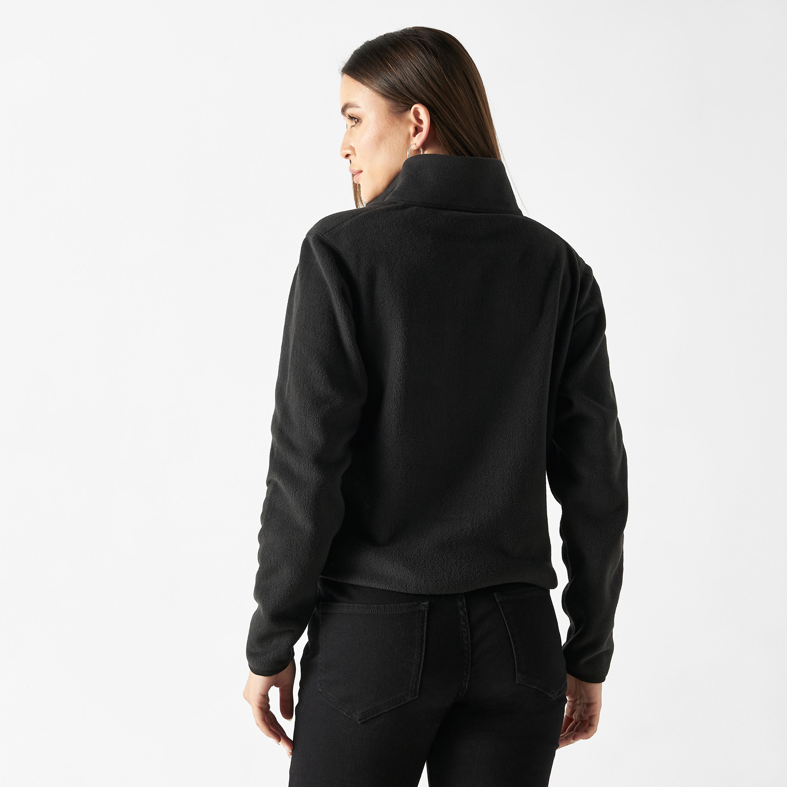 Textured Zip Through Jacket with High Neck and Pockets-women-winterwear-coatsandjackets-jackets-image-3