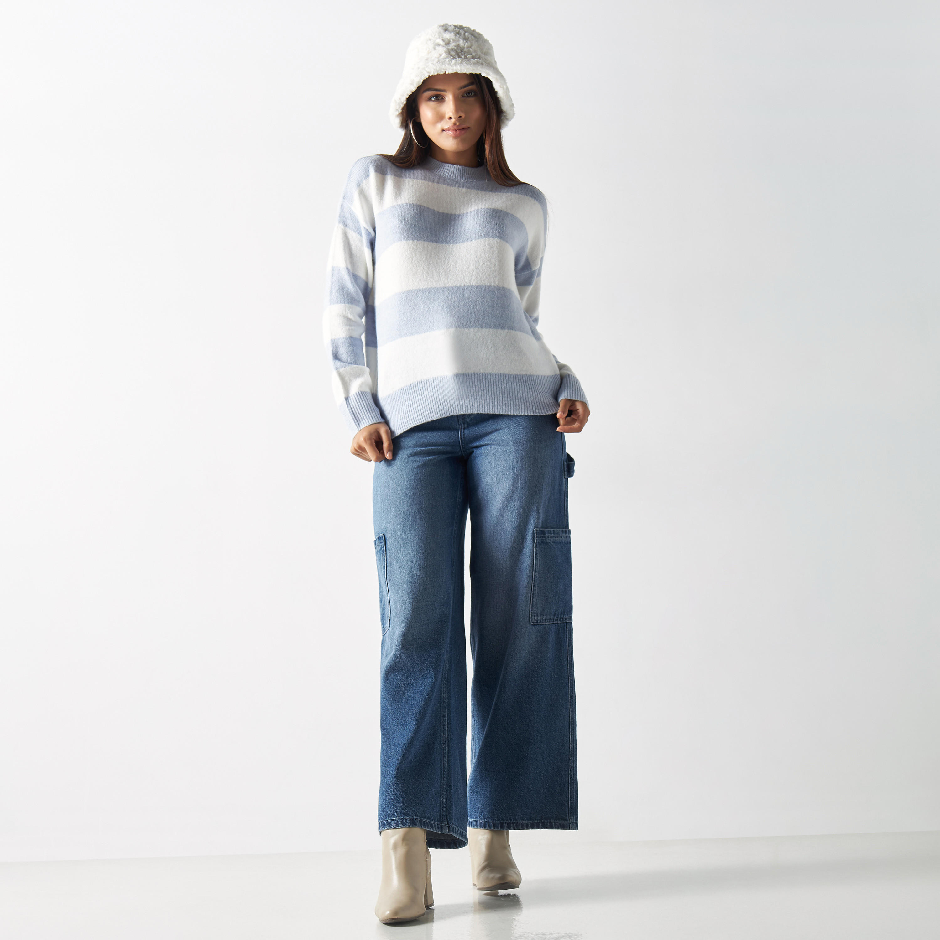 كنزة مخططة بأكمام طويلة-women-clothing-cardigansandjumpers-jumpers-image-2