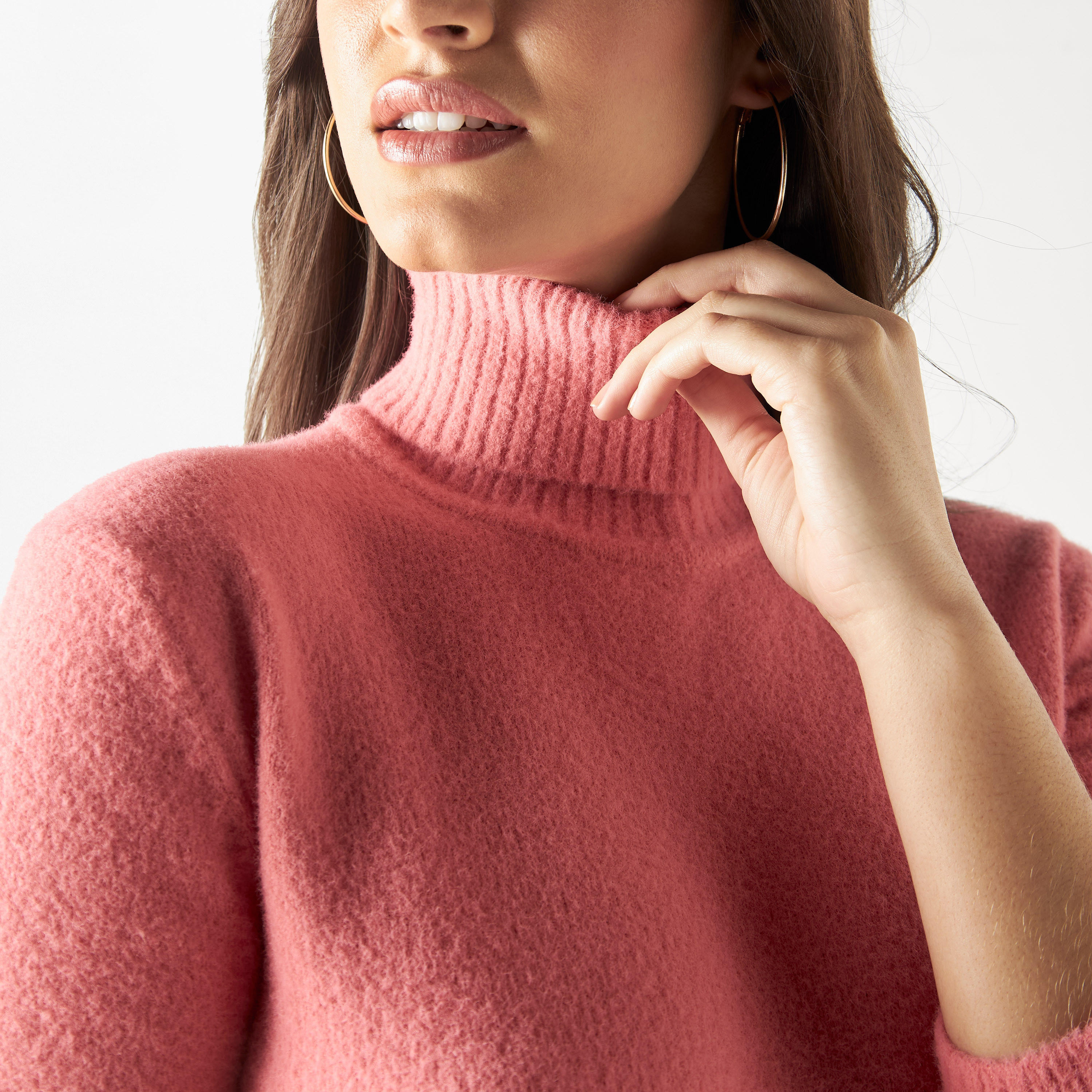 Textured Turtle Neck Sweater with Long Sleeves-women-clothing-cardigansandjumpers-jumpers-image-5