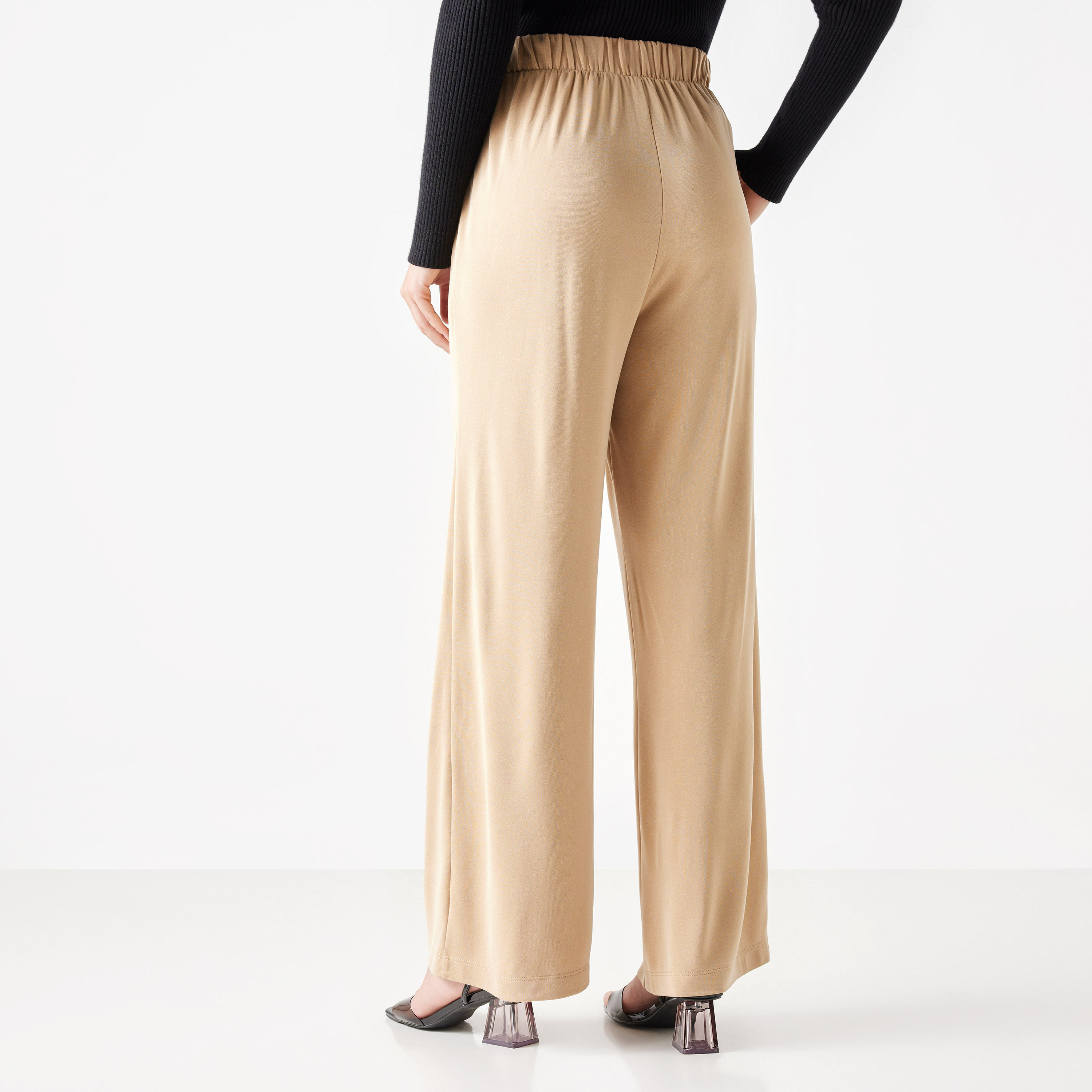 بنطلون كشكش بجيوب وخصر شبه مطاطي-women-clothing-bottoms-trousers-image-3