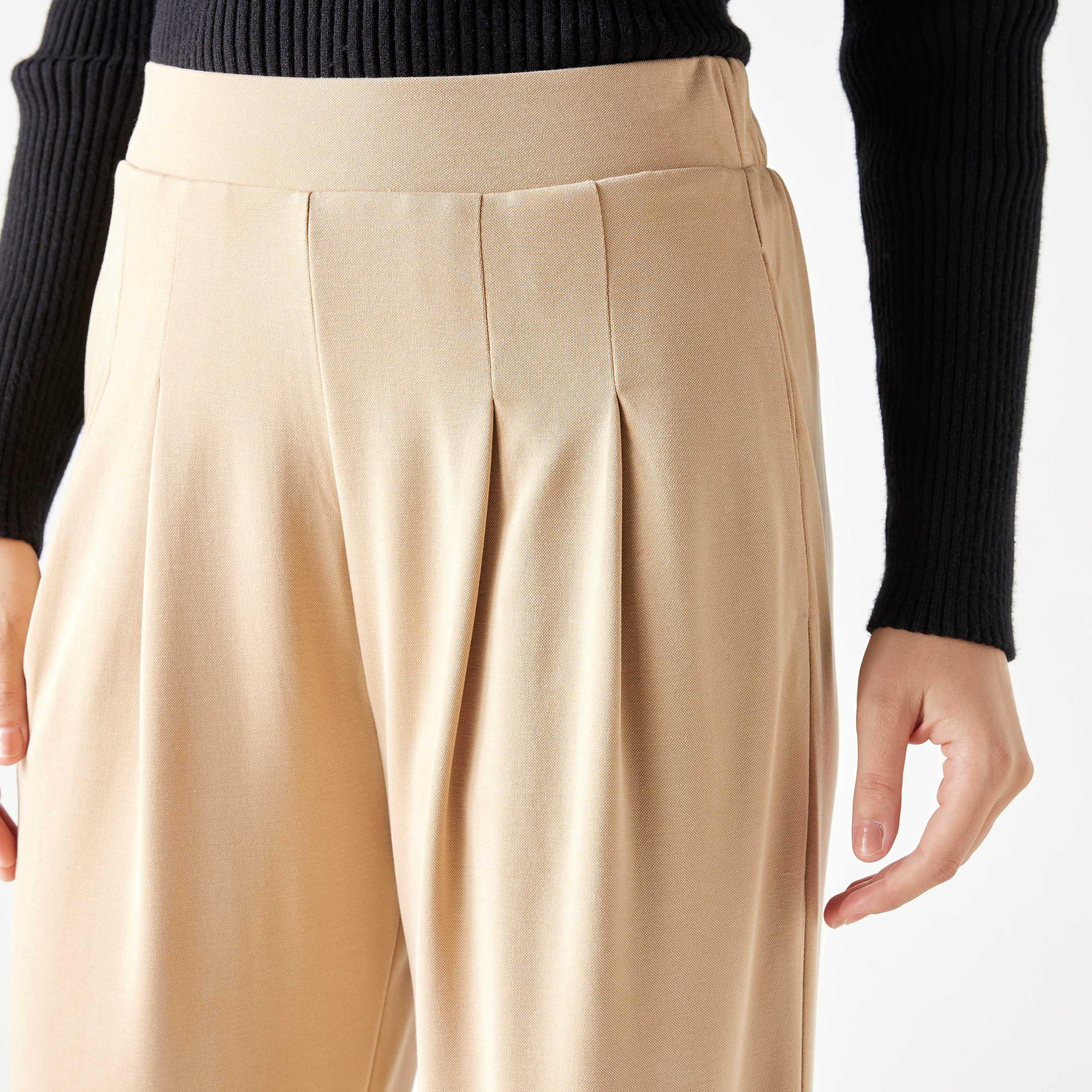 بنطلون كشكش بجيوب وخصر شبه مطاطي-women-clothing-bottoms-trousers-image-4