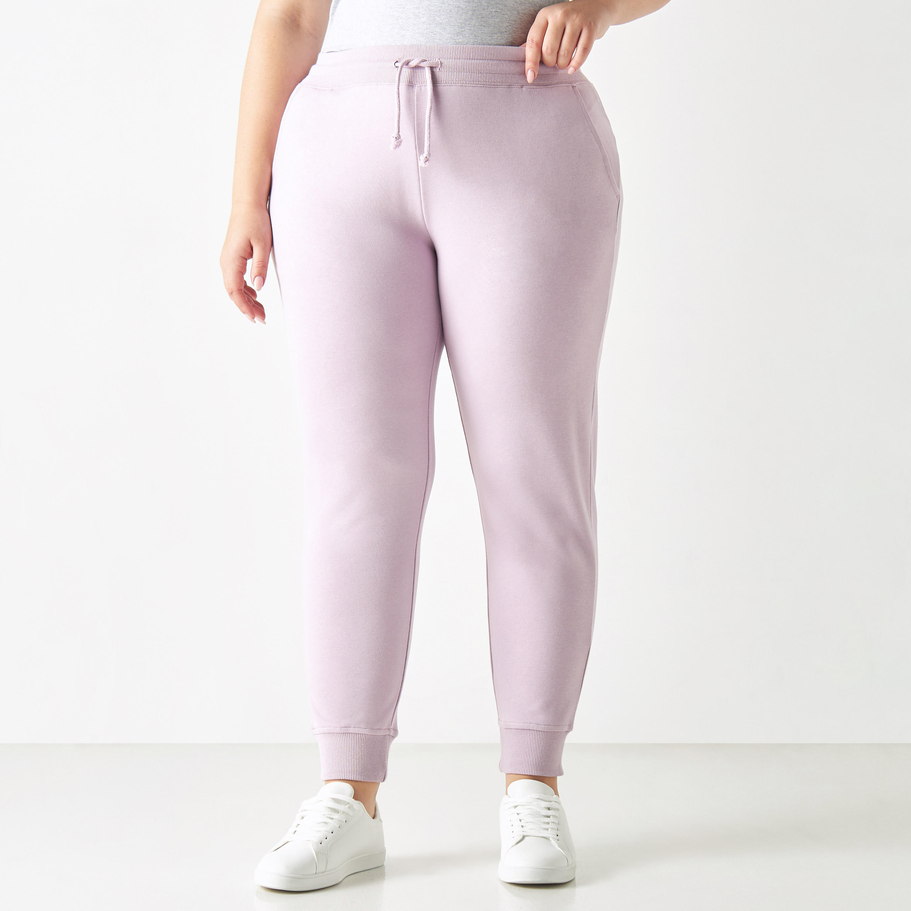 Solid Relaxed Fit Joggers with Drawstring Waist and Pockets-women-clothing-bottoms-joggers-image-2
