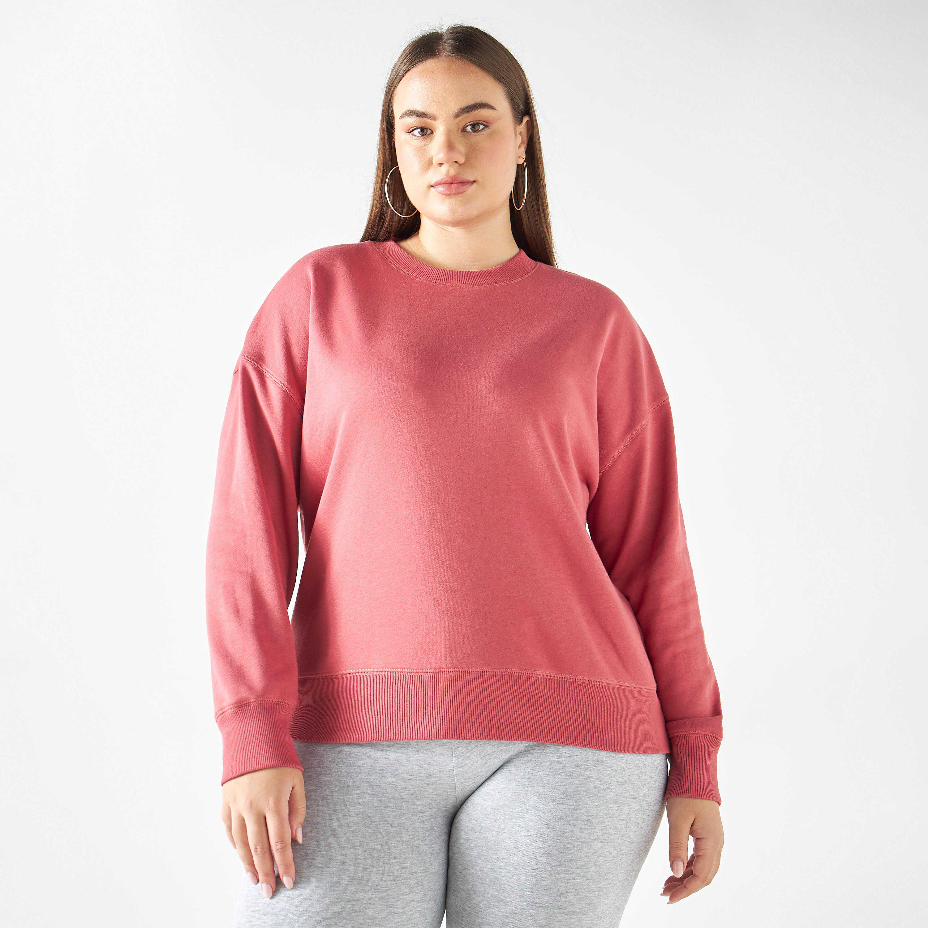 سويت شيرت سادة بأكمام طويلة-women-winterwear-hoodiesandsweatshirts-sweatshirts-image-4