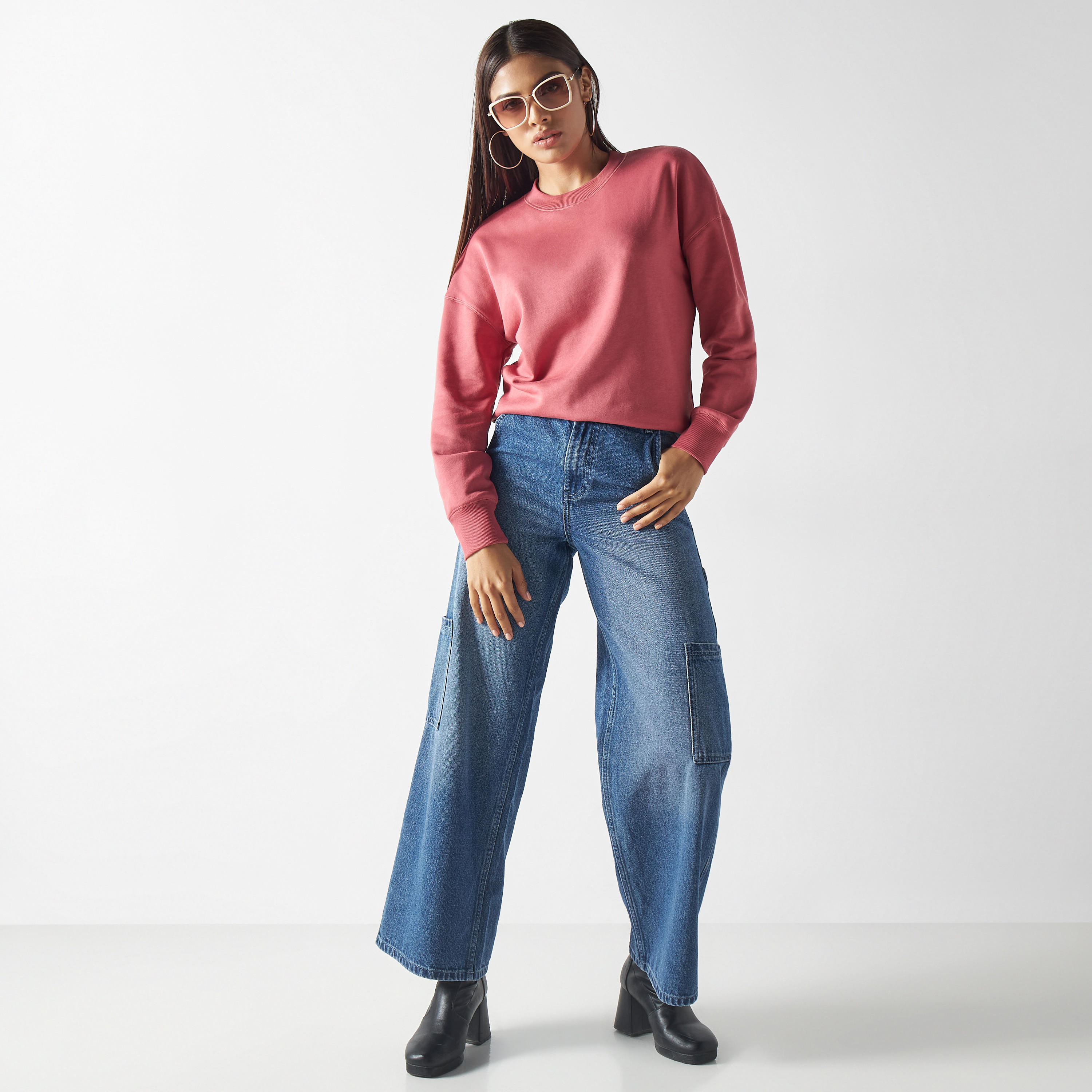 سويت شيرت سادة بأكمام طويلة-women-winterwear-hoodiesandsweatshirts-sweatshirts-image-3