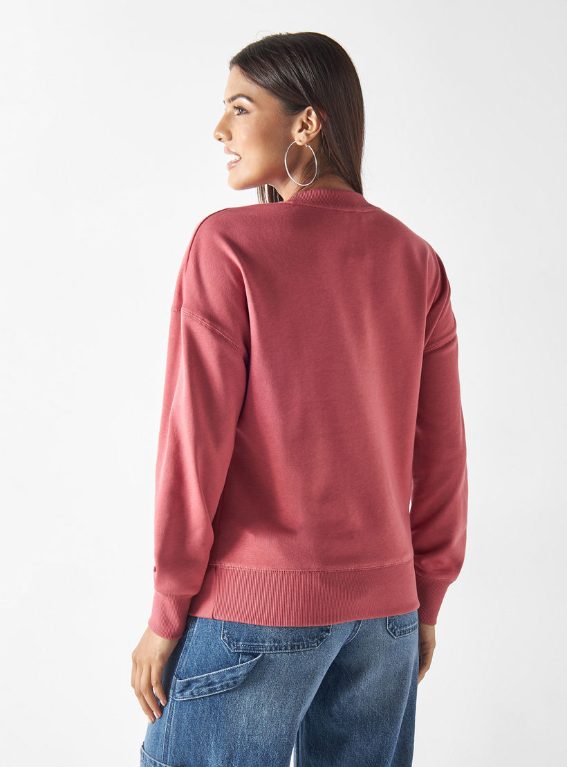 سويت شيرت سادة بأكمام طويلة-women-winterwear-hoodiesandsweatshirts-sweatshirts-image-2