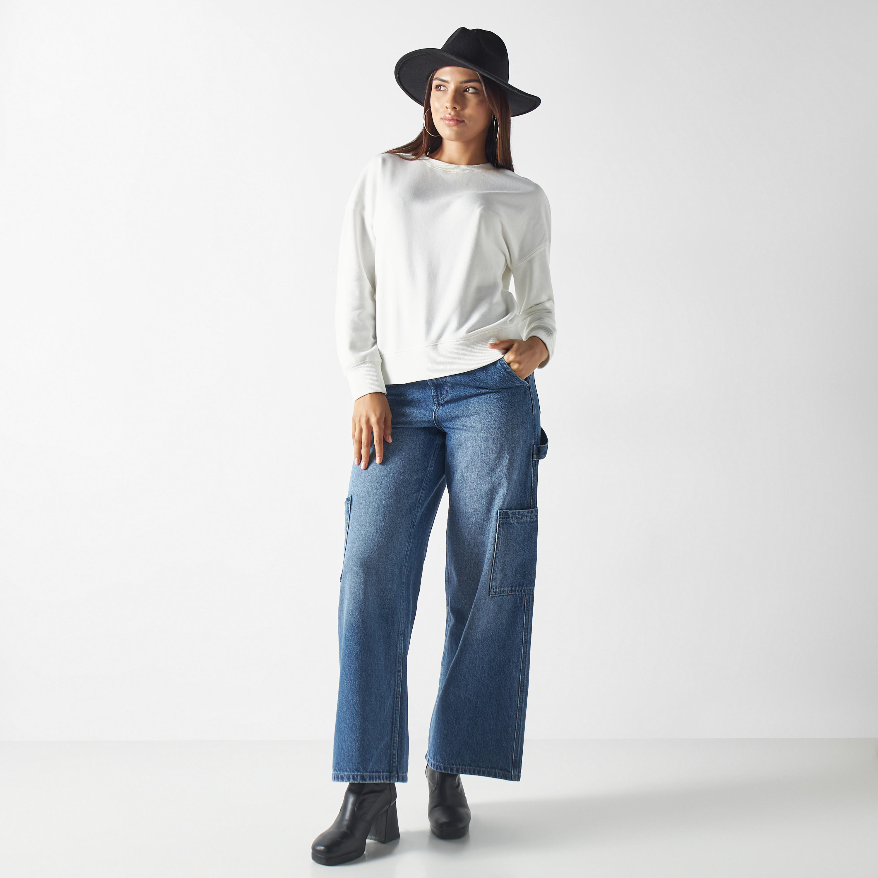 Solid Sweatshirt with Long Sleeves-women-clothing-hoodiesandsweatshirts-sweatshirts-image-3