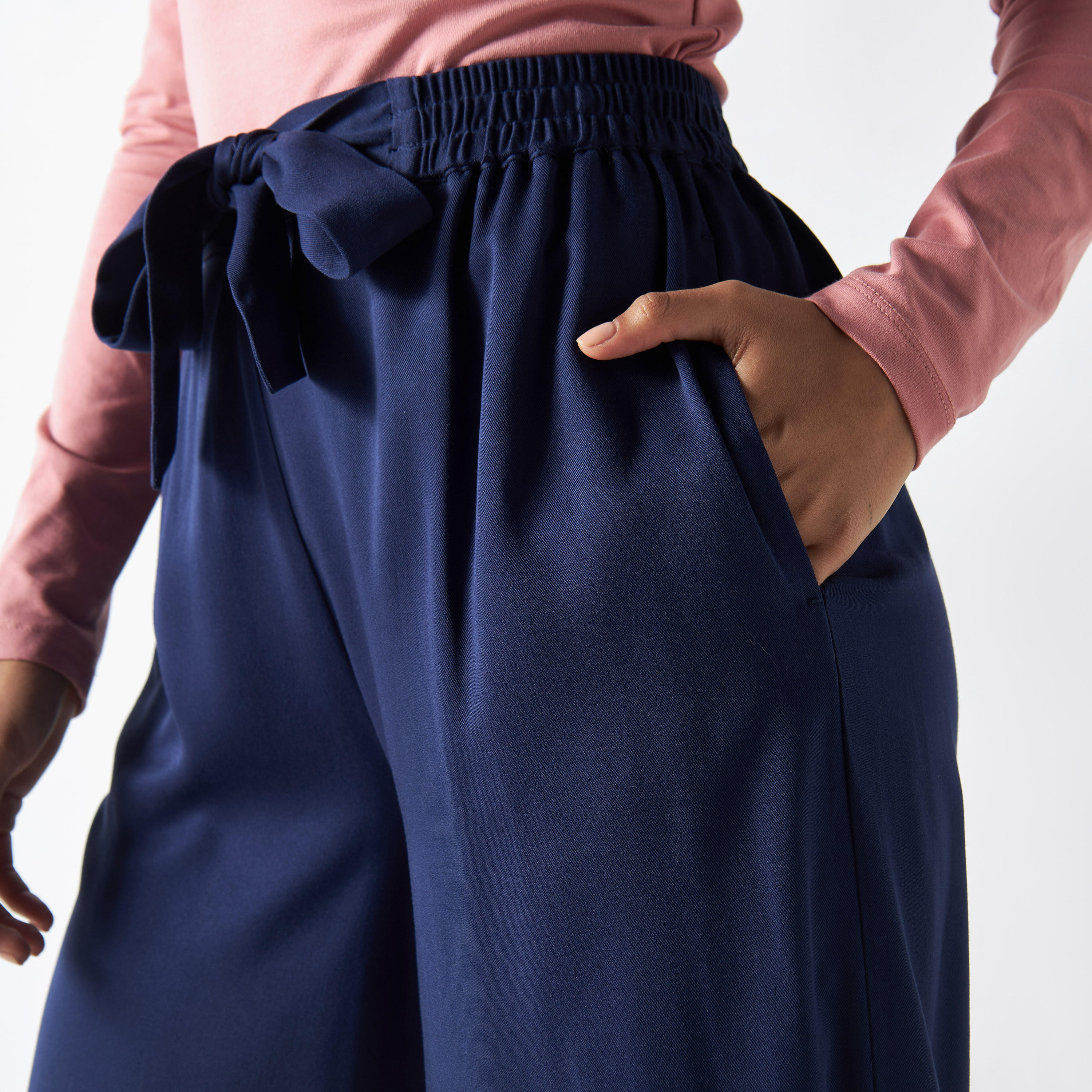 بنطلون واسع الساقين بحزام ربط وجيوب-women-clothing-bottoms-trousers-image-4