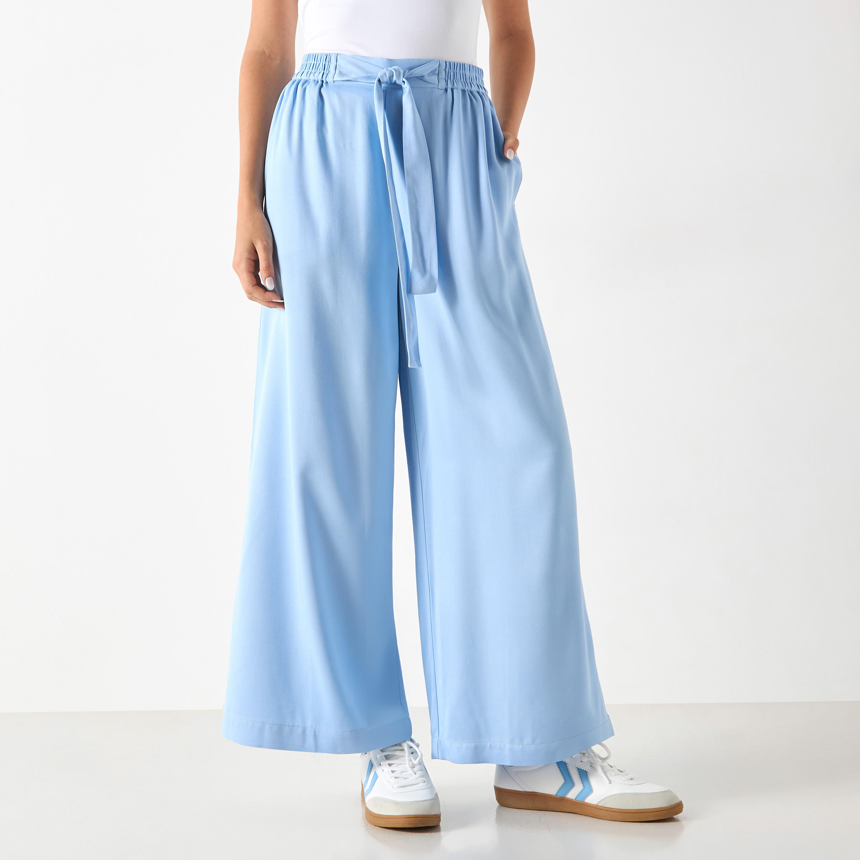 Wide Leg Pants with Flexi Waist and Pockets-women-clothing-bottoms-trousers-image-1