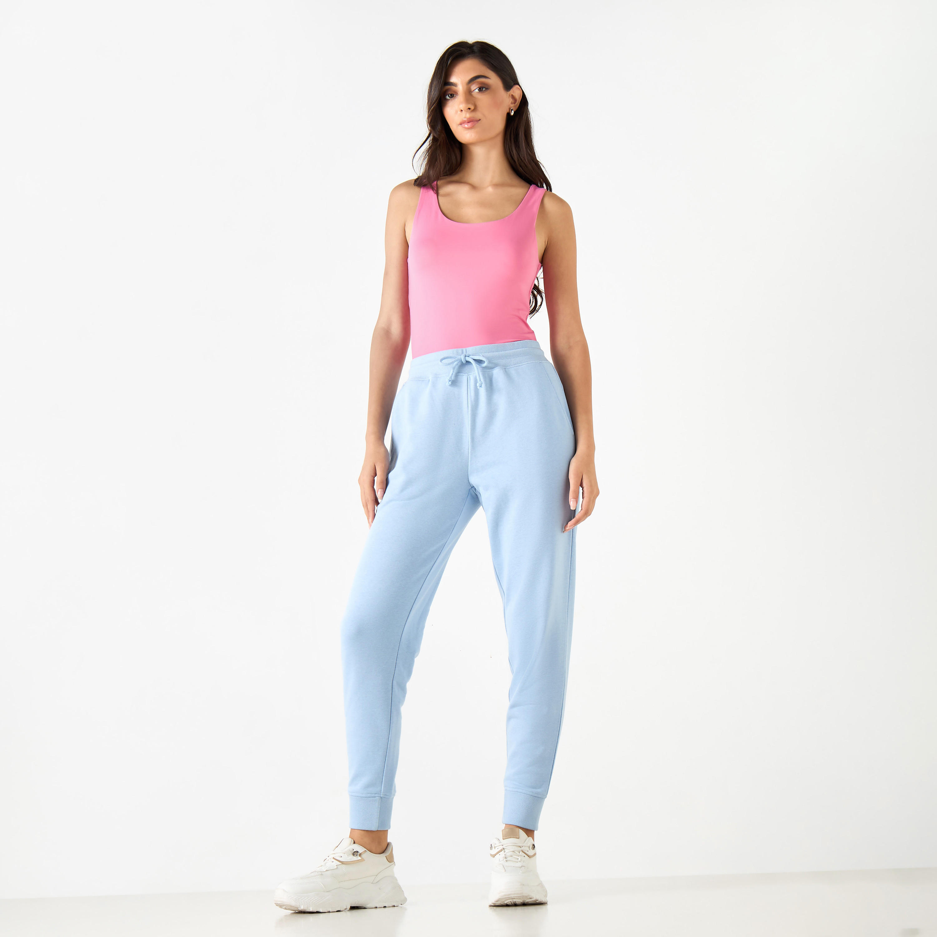 بلوزة قصيرة بلا أكمام بياقة مستديرة-women-clothing-tshirts-image-2