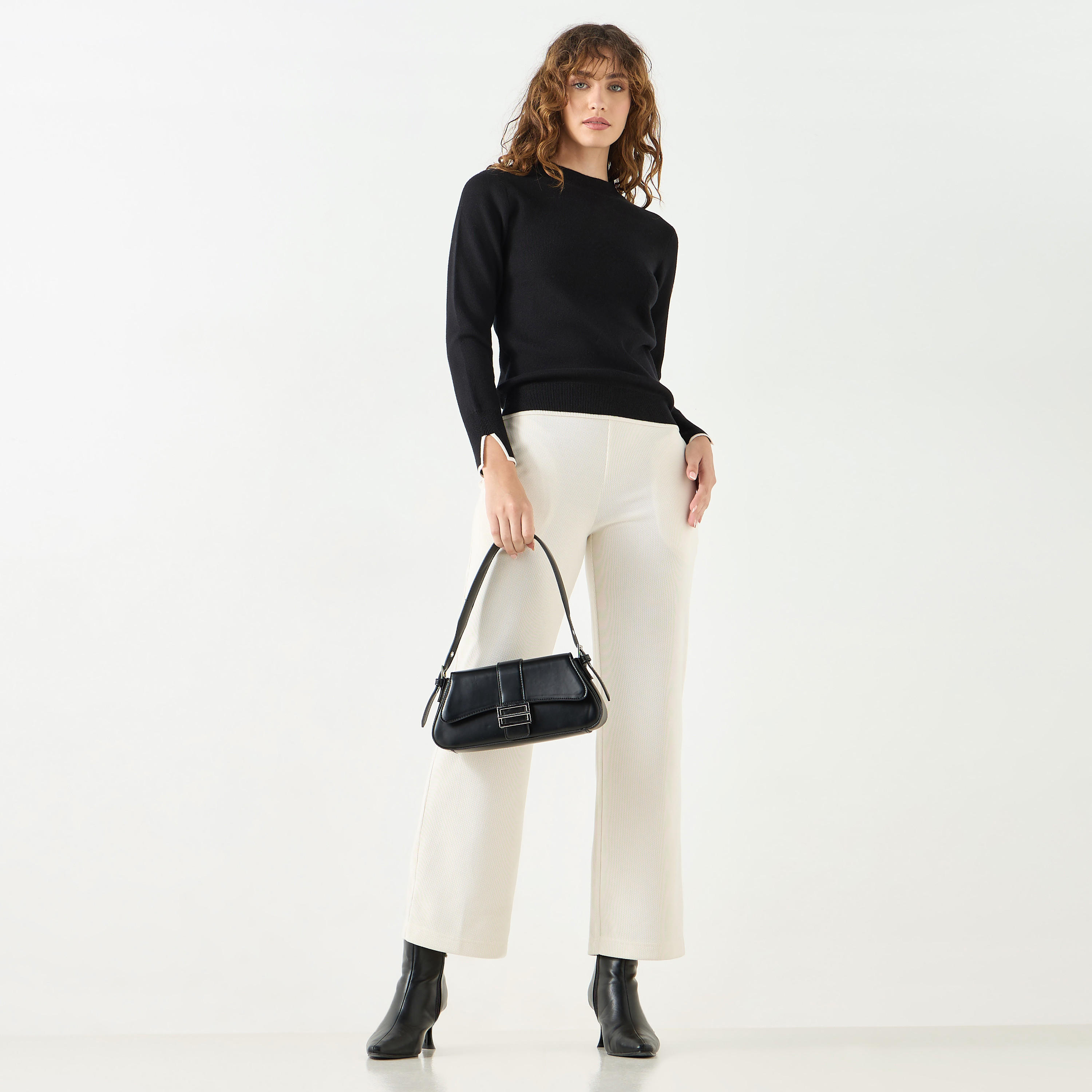 Solid High Neck Sweater with Long Sleeves-women-winterwear-cardigansandjumpers-jumpers-image-7