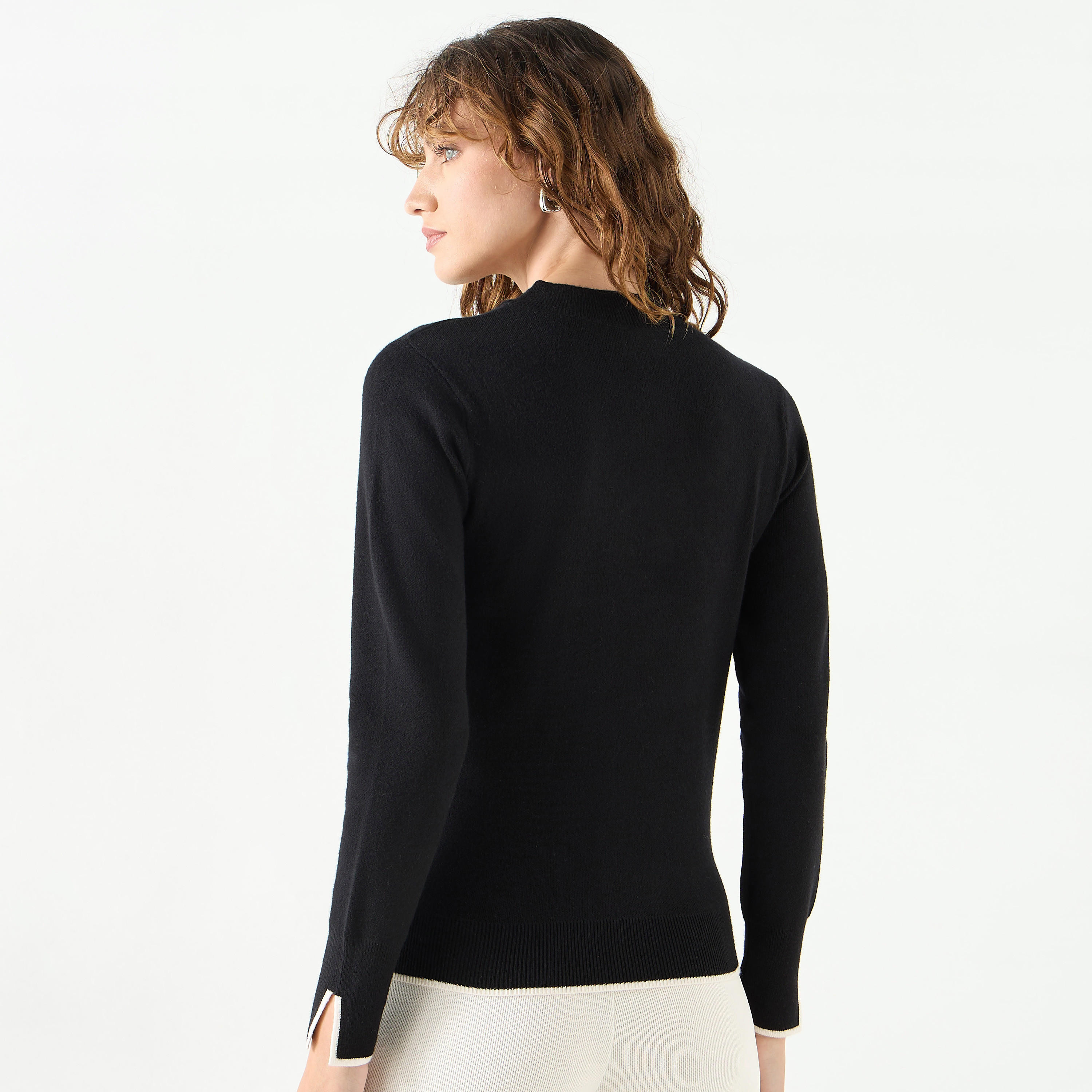 Solid High Neck Sweater with Long Sleeves-women-winterwear-cardigansandjumpers-jumpers-image-8