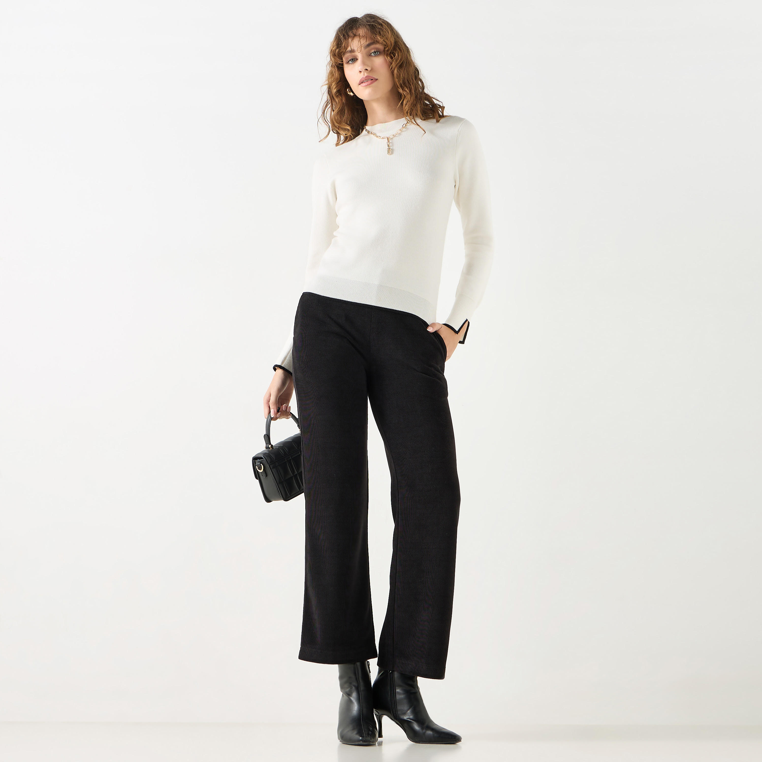 Solid High Neck Sweater with Long Sleeves-women-winterwear-cardigansandjumpers-jumpers-image-12
