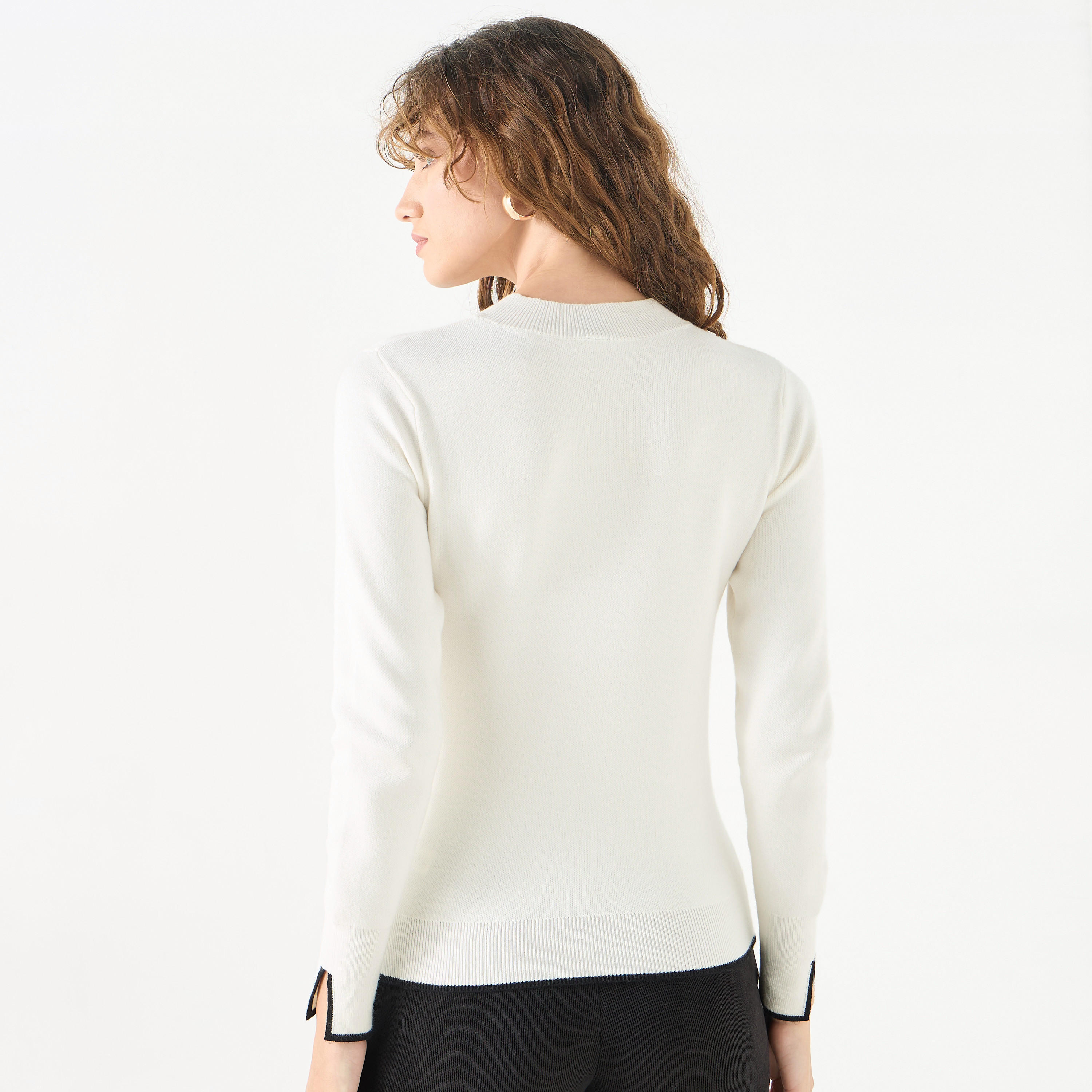Solid High Neck Sweater with Long Sleeves-women-winterwear-cardigansandjumpers-jumpers-image-13