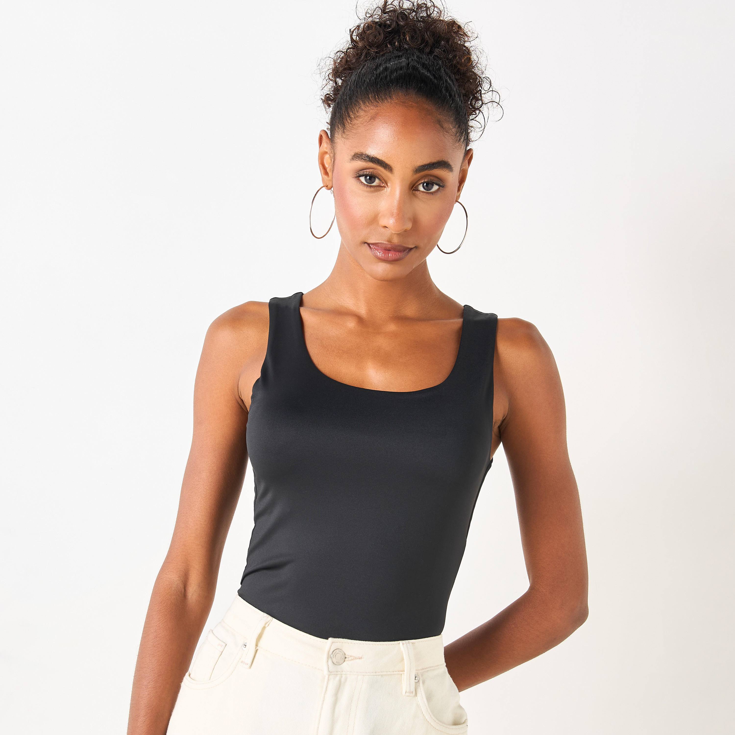 Solid Tank Top with Square Neck-women-clothing-tshirts-image-1