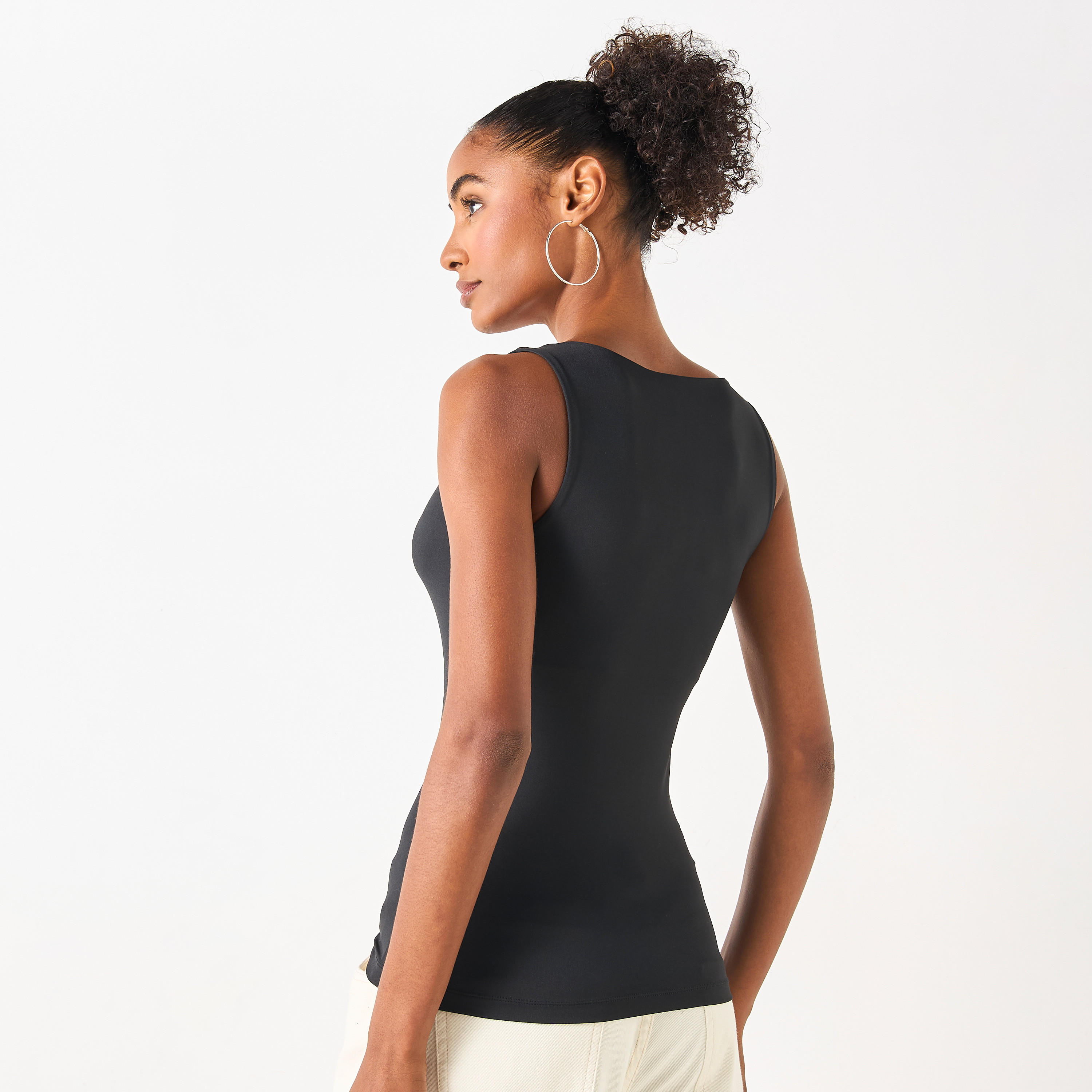 Solid Tank Top with Square Neck-women-clothing-tshirts-image-3