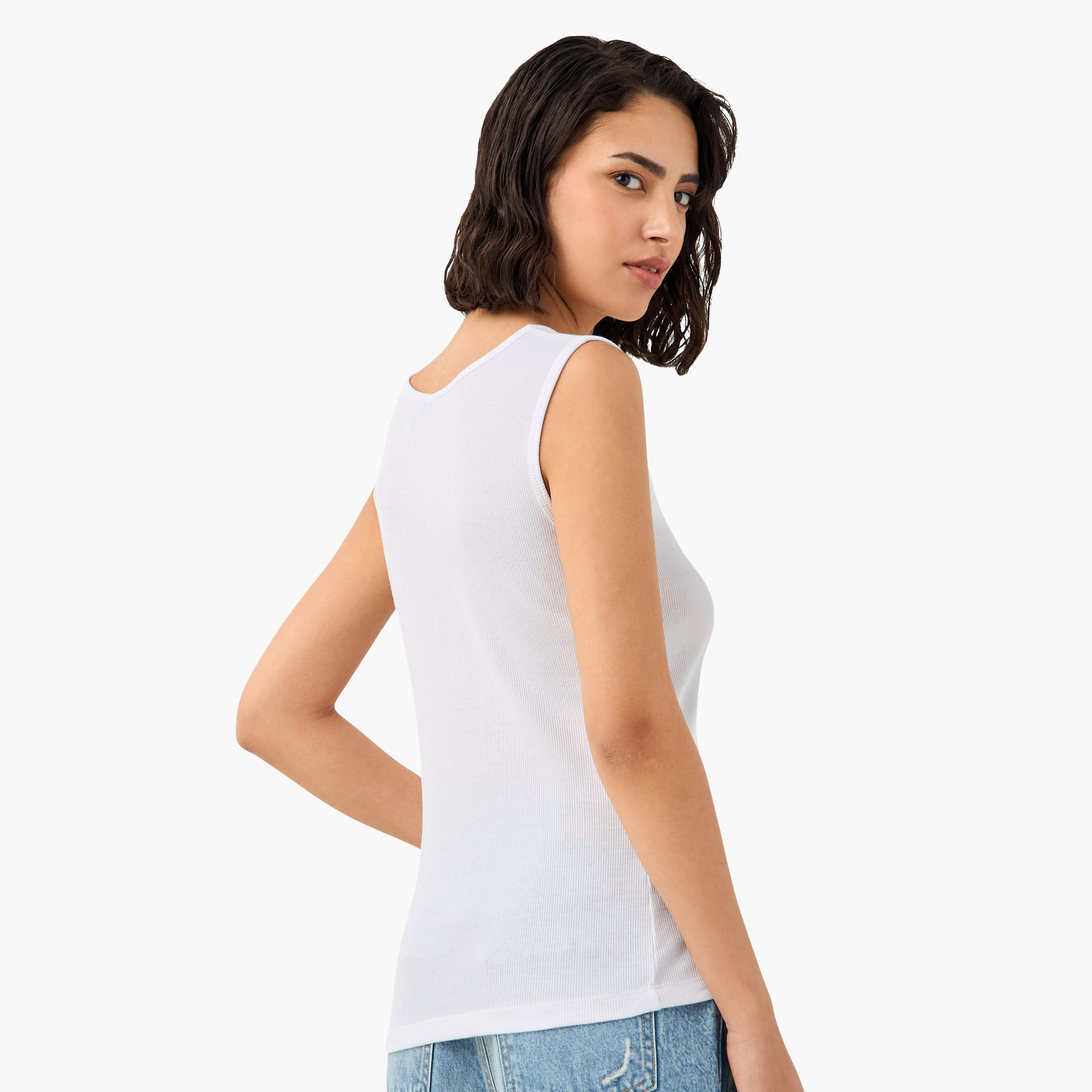 Ribbed Round Neck Sleeveless Tank Top-women-clothing-tshirts-image-13