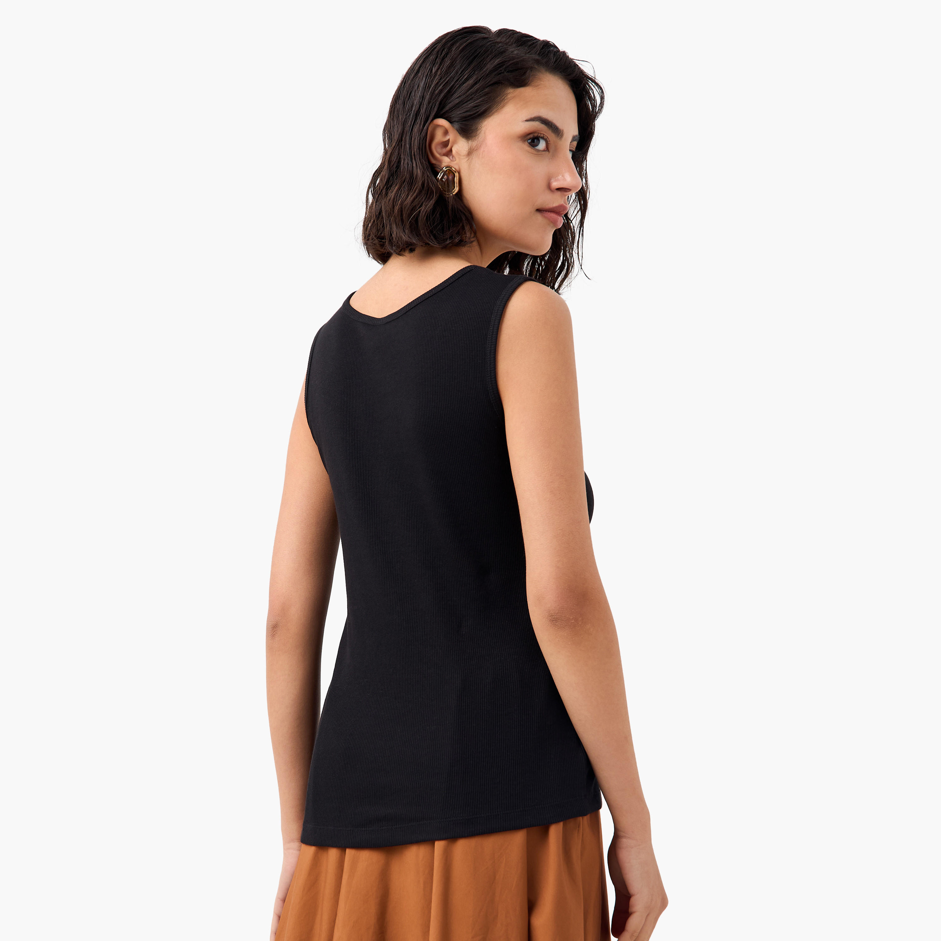 Ribbed Round Neck Sleeveless Tank Top-women-clothing-tshirts-image-8