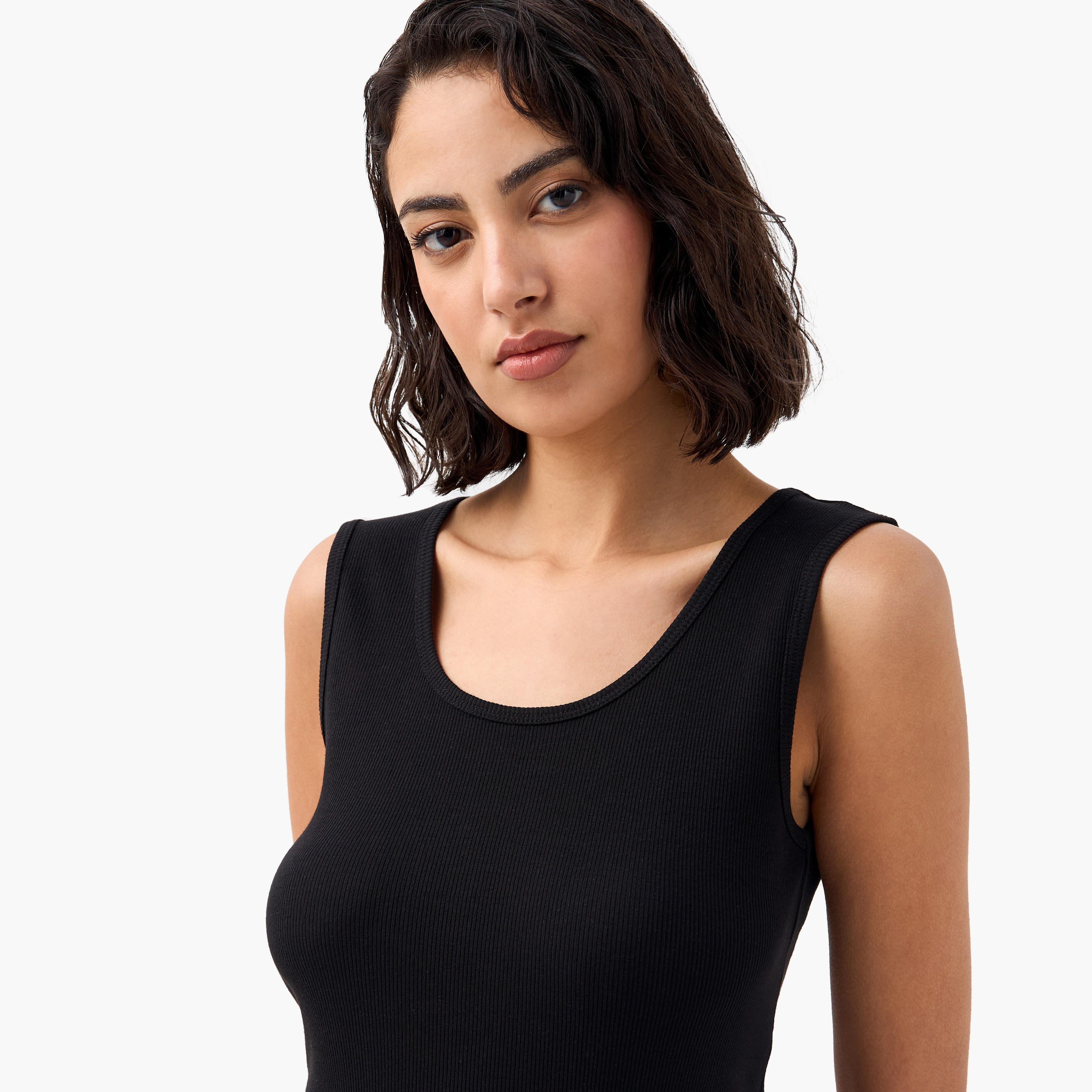 Ribbed Round Neck Sleeveless Tank Top-women-clothing-tshirts-image-10