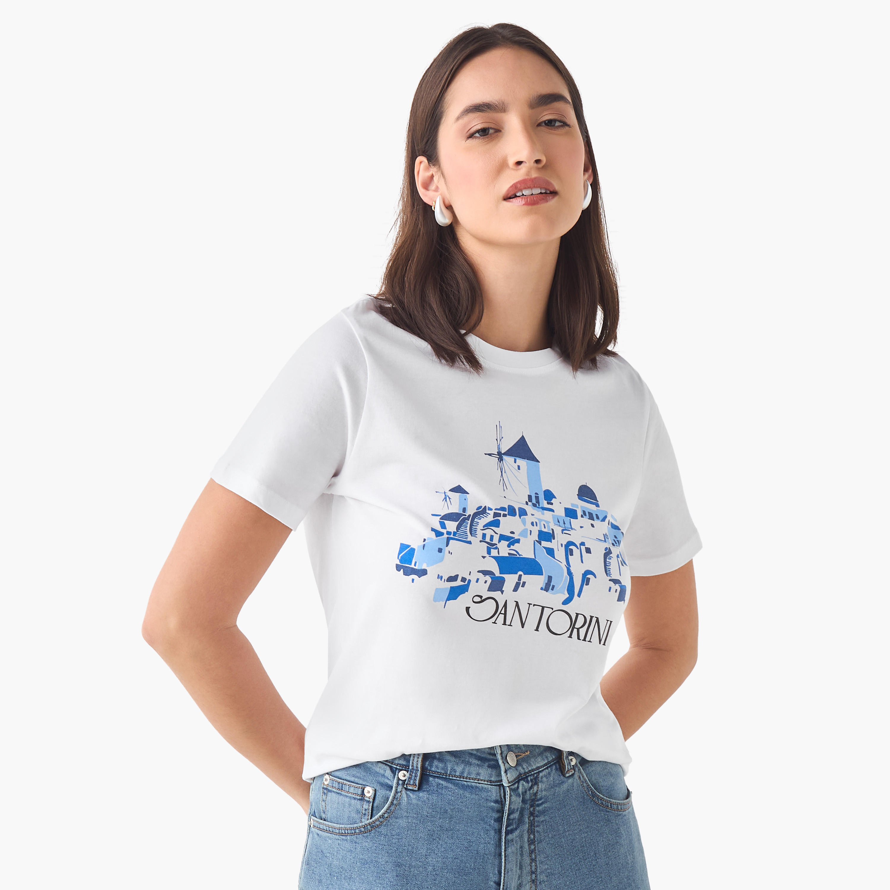 Santorini Print Cotton T-shirt-women-clothing-tshirts-image-1