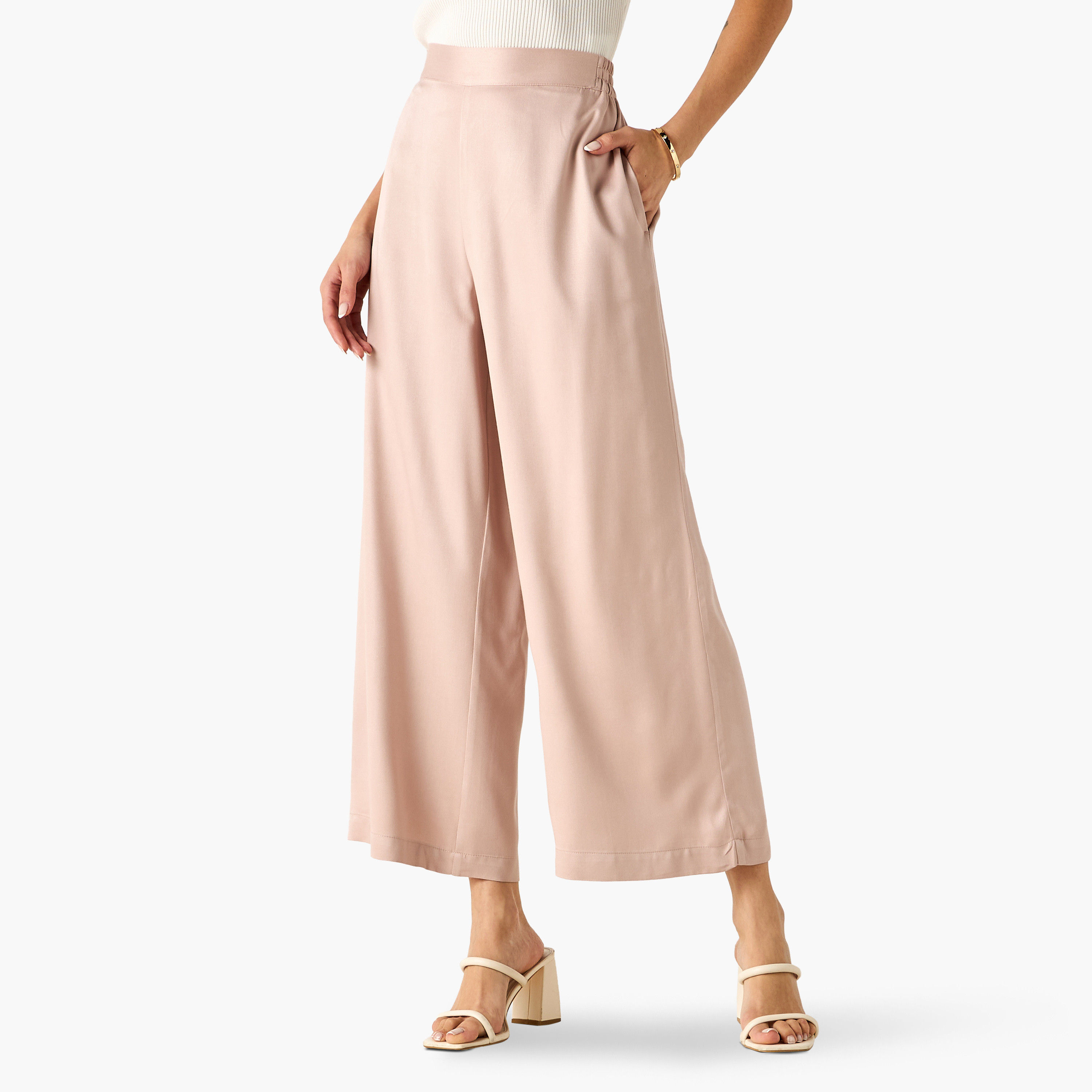 Wide Leg Flexi Waist Palazzo Pants with Pockets-women-clothing-bottoms-trousers-image-16
